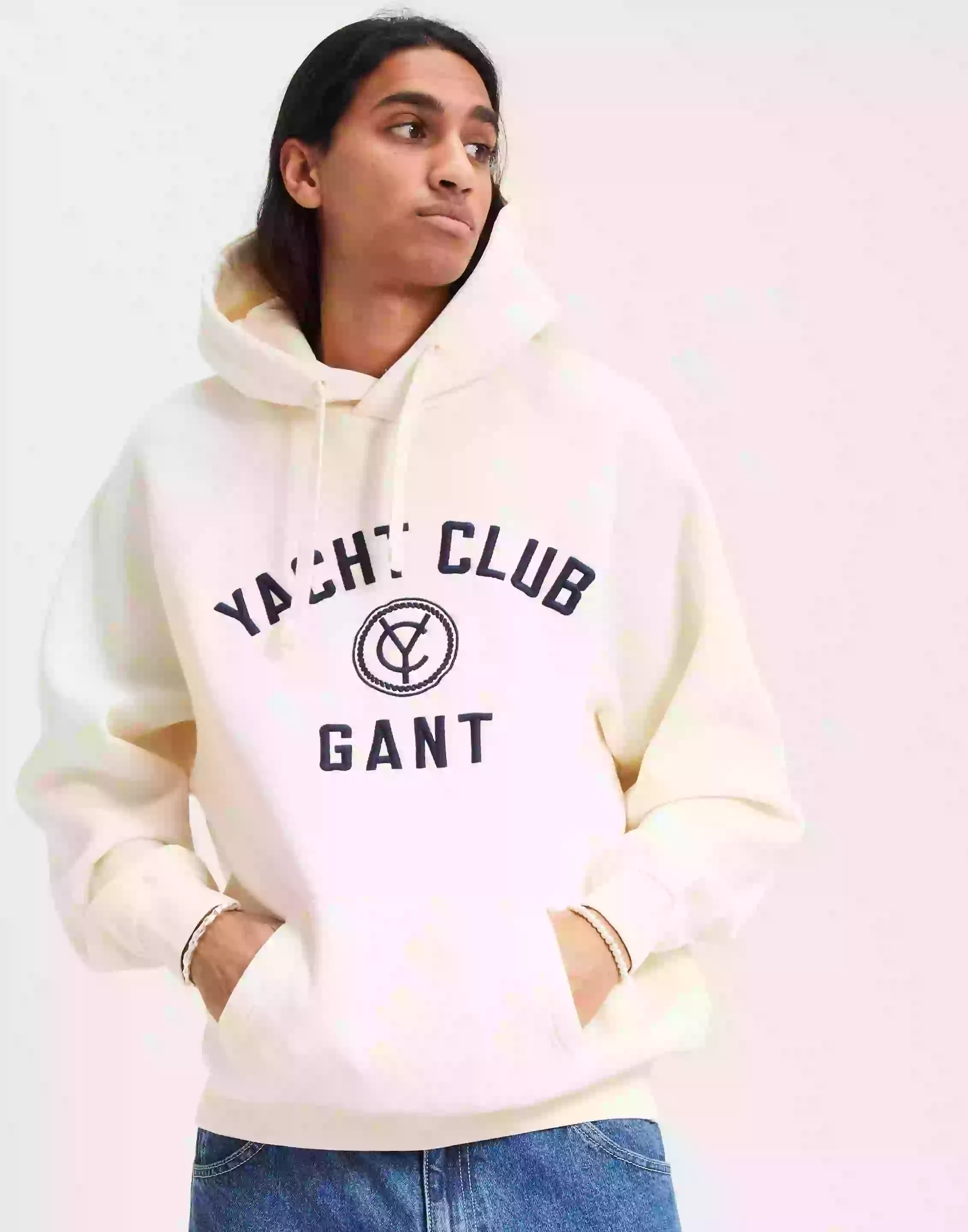 Gant Yacht Hoodie Raglan Hoodies Cream