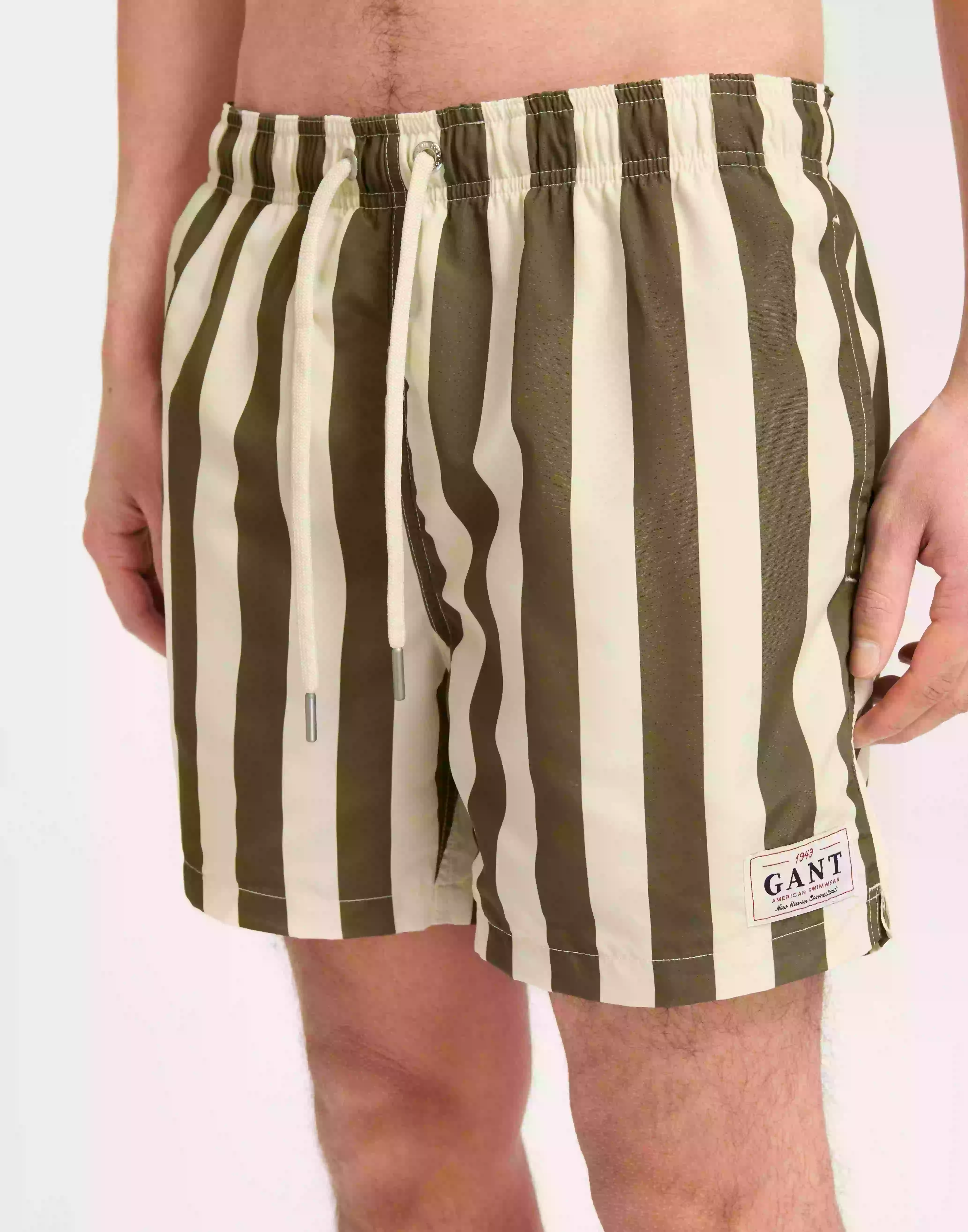 Gant Cf Block Stripe Swim Shorts Badbyxor Juniper Green