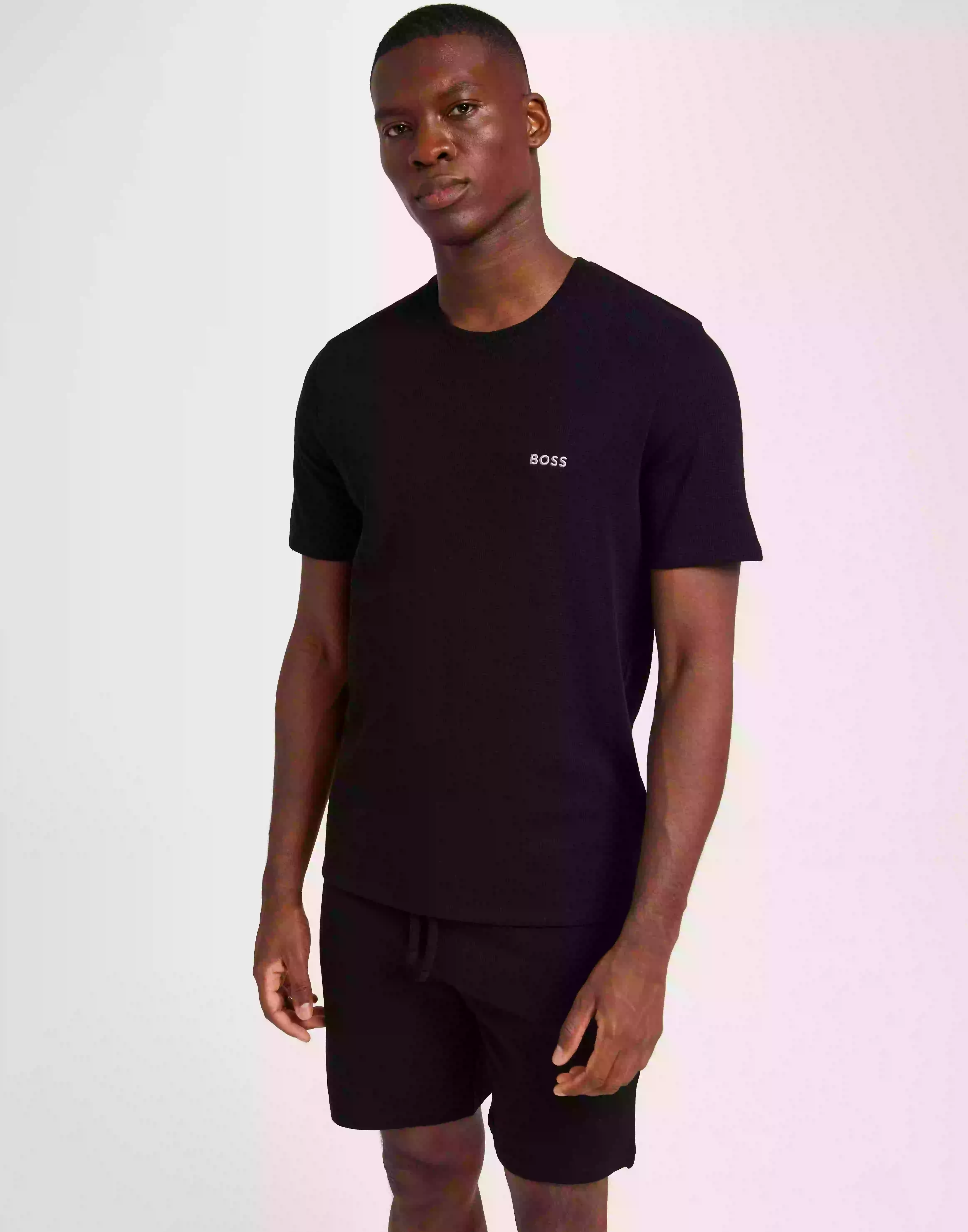 BOSS Waffle T-Shirt 10242355 01 Kortärmade t-shirts Black