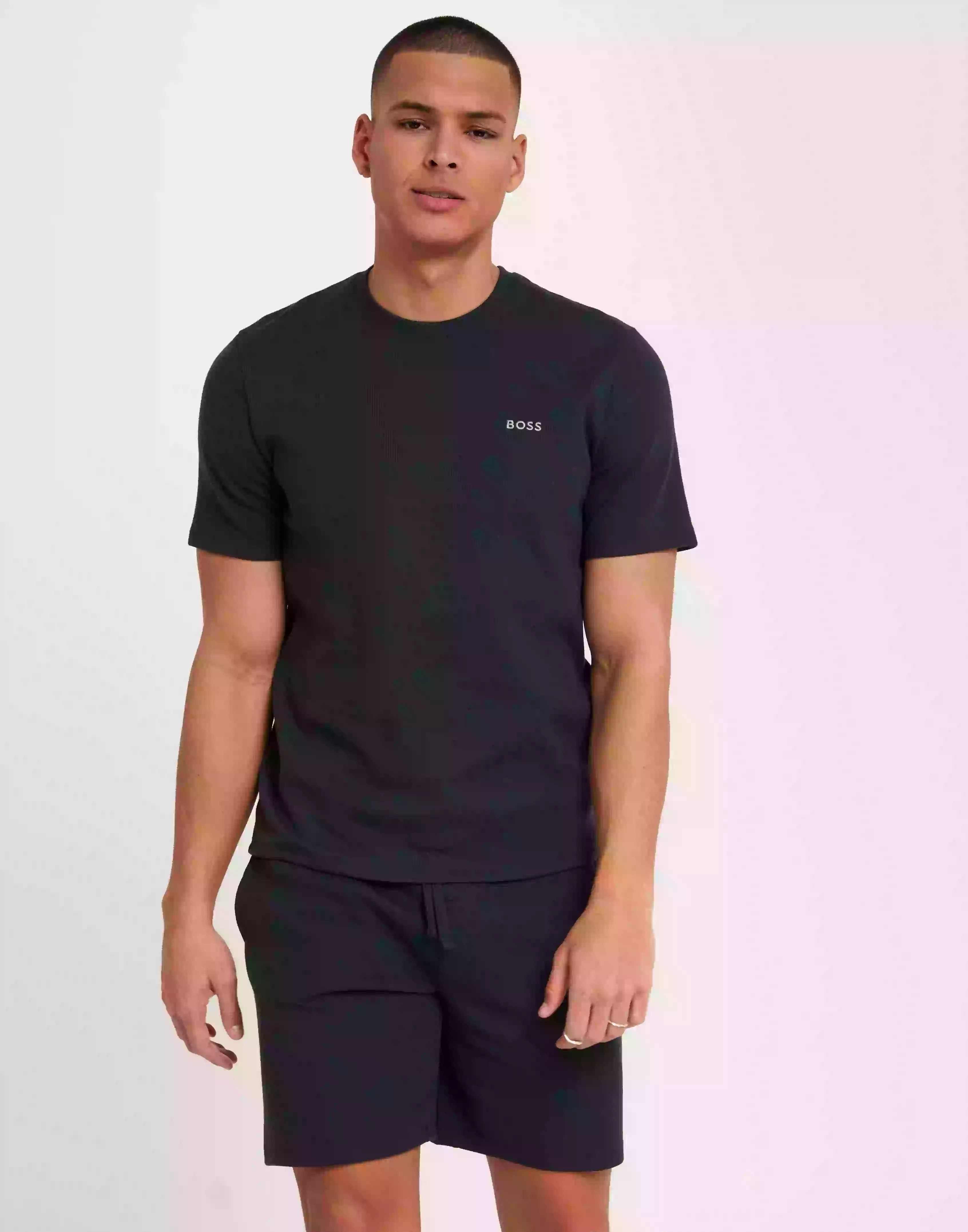 BOSS Waffle T-Shirt 10242355 01 Kortärmade t-shirts Dark Blue