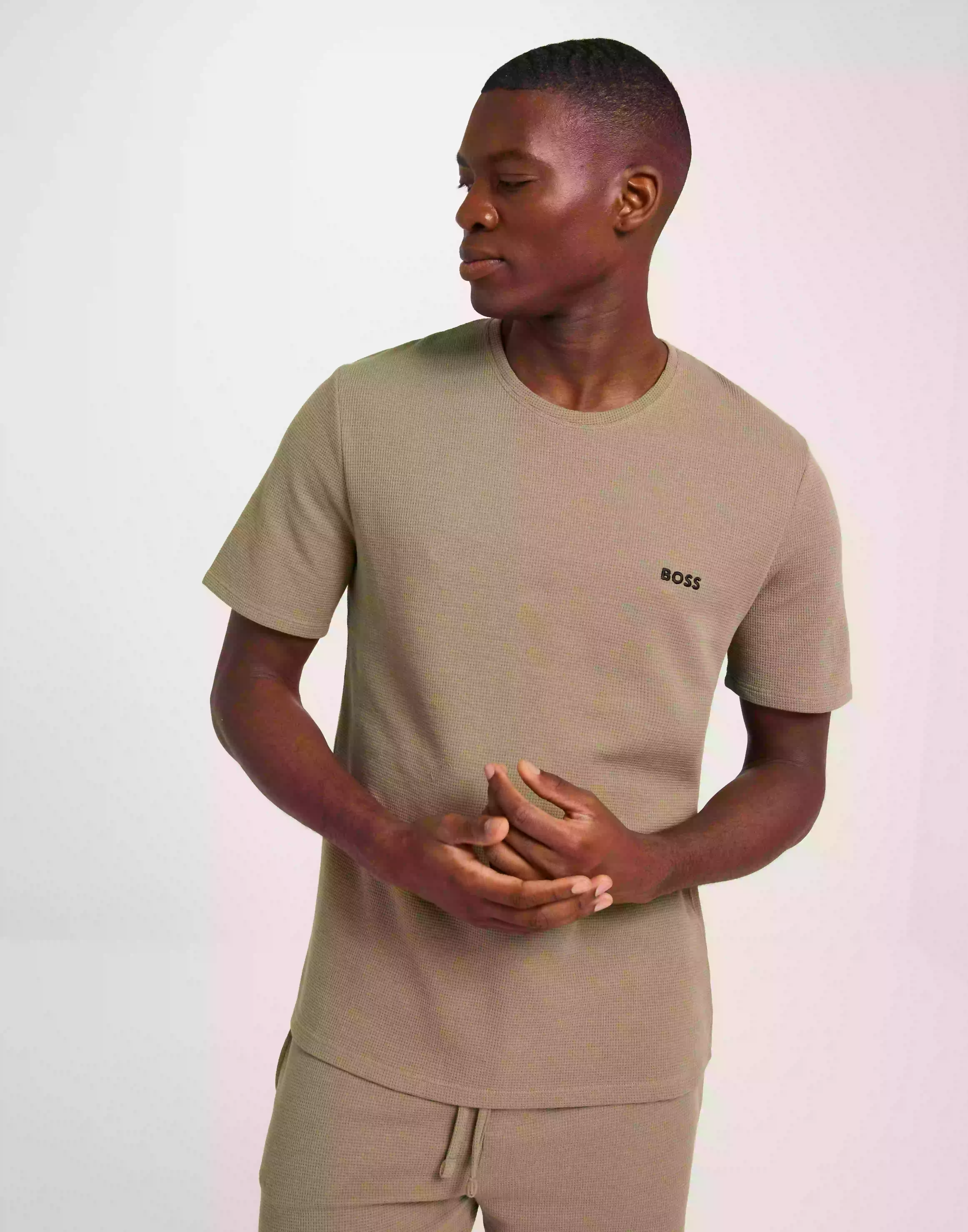 BOSS Waffle T-Shirt 10242355 01 Kortärmade t-shirts Light/Pastel Green