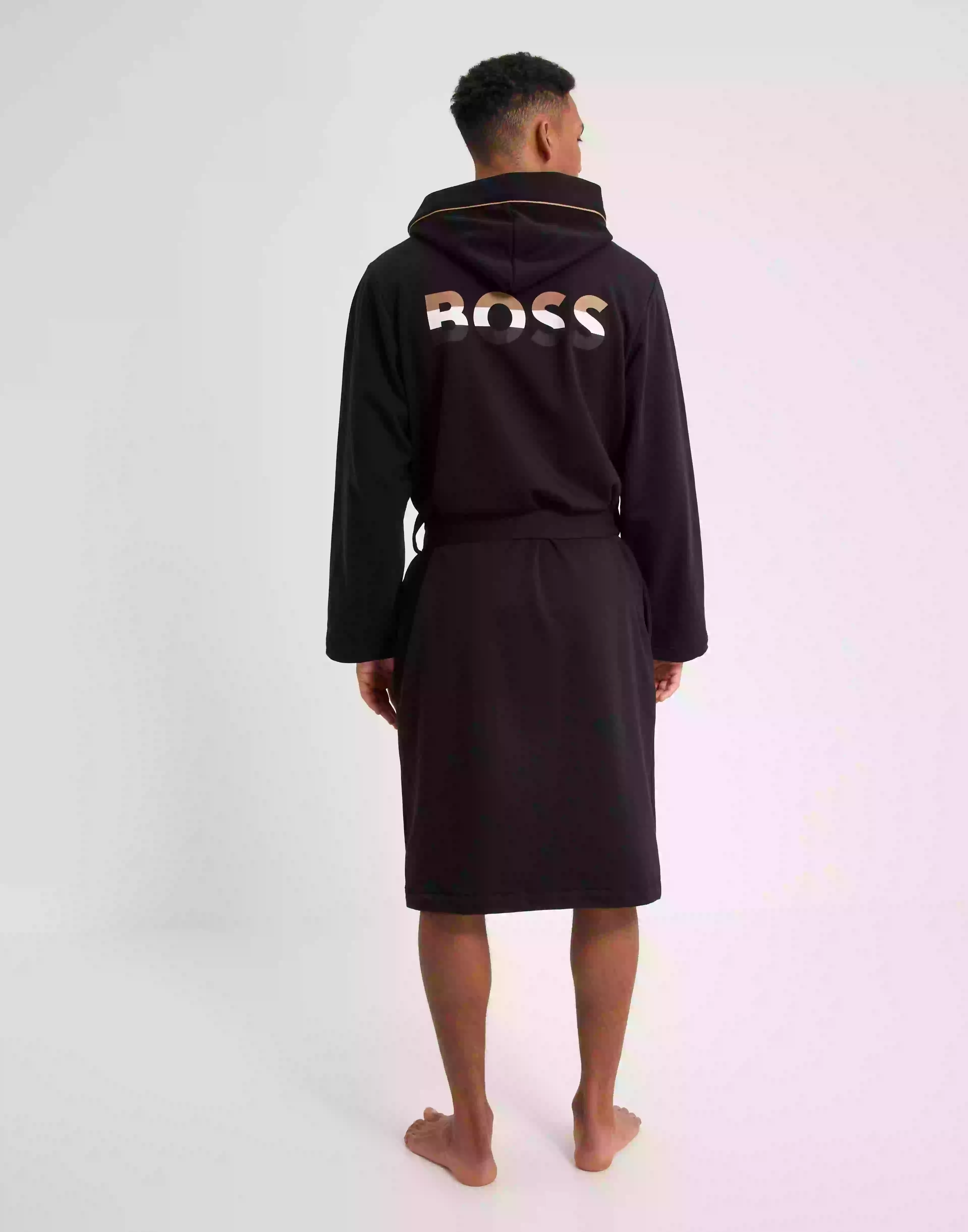BOSS Iconic Hooded Robe 10249749 01 Morgonrockar Black