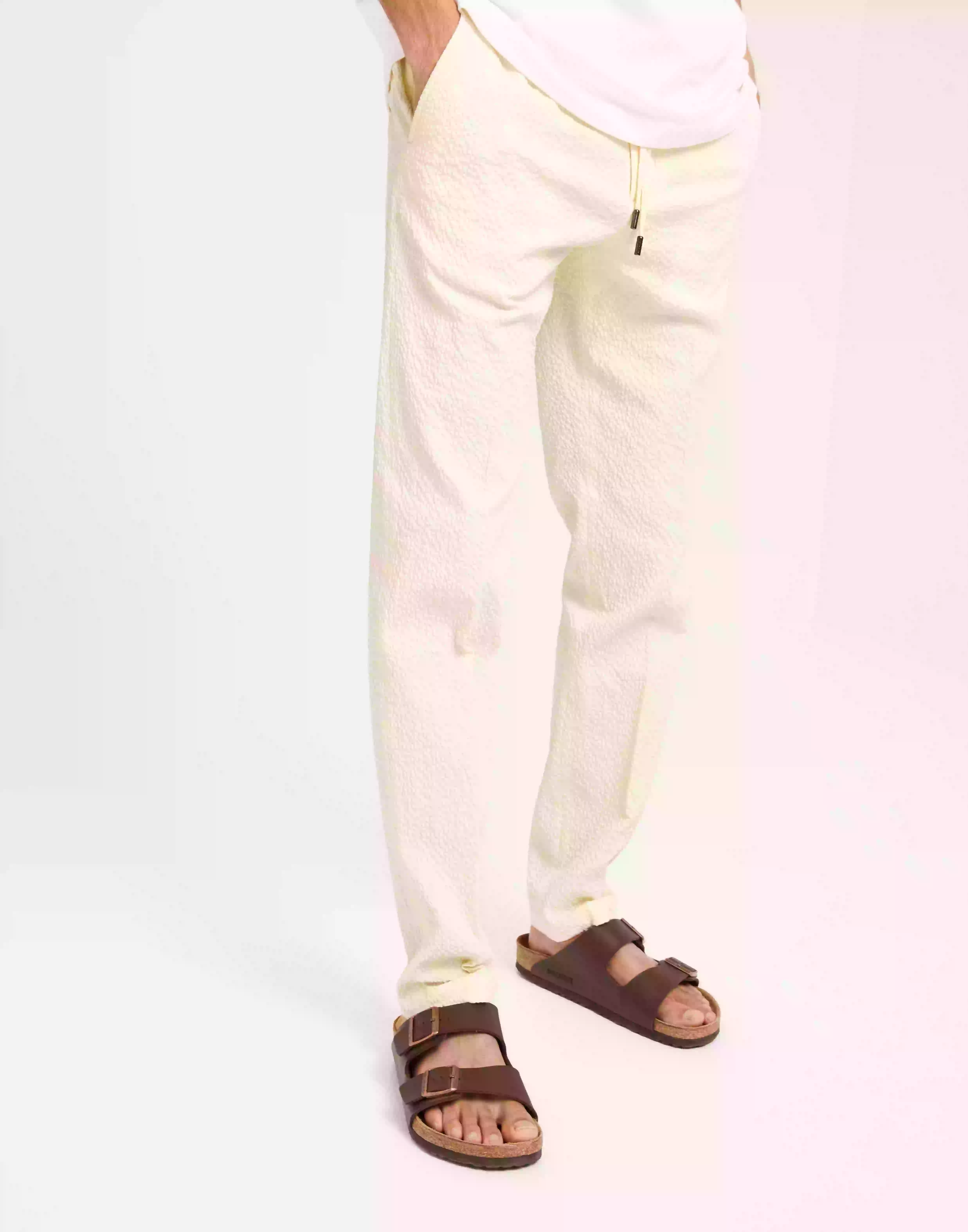 Tommy Hilfiger Hampton Seersucker Po Byxor Weathered White