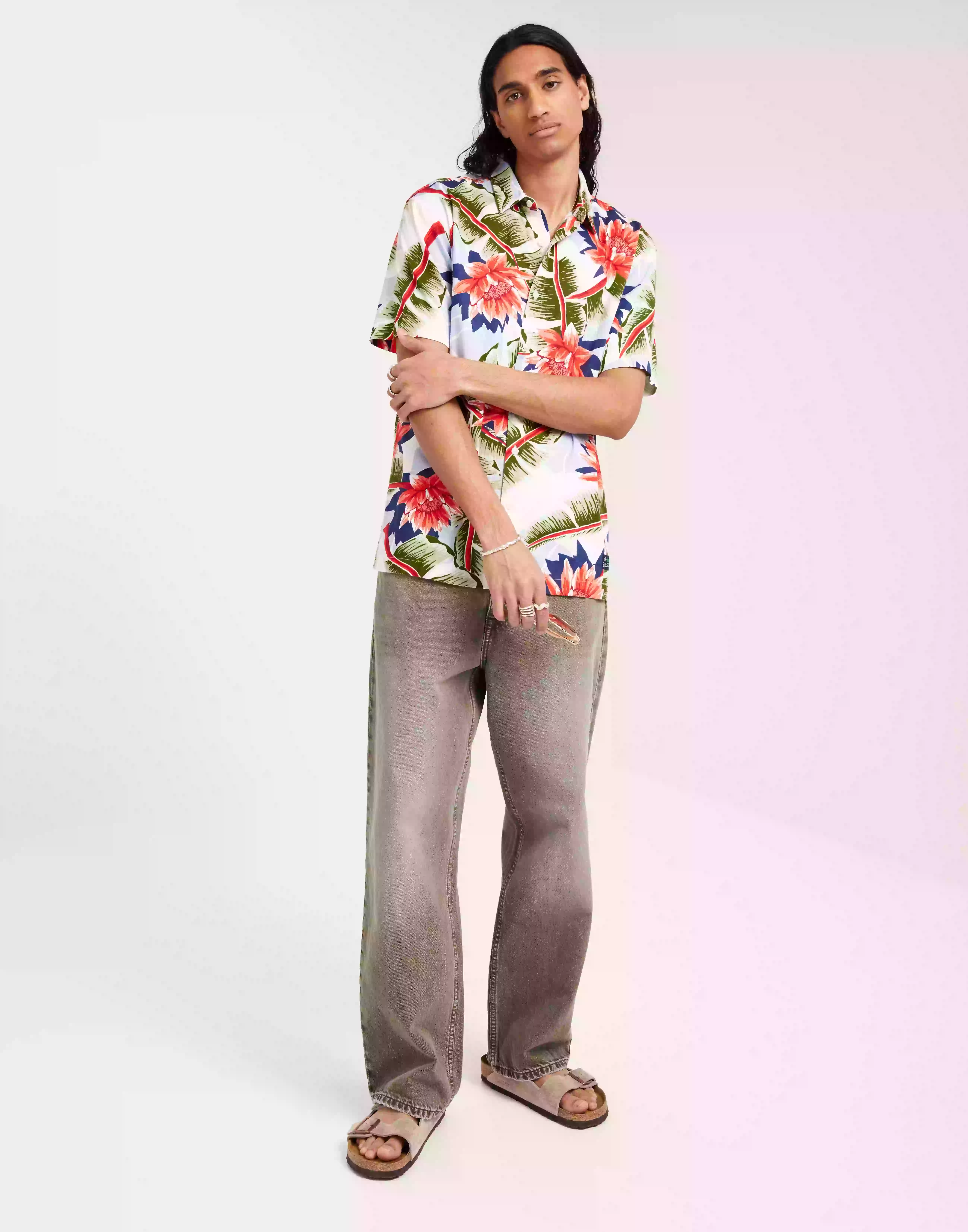 Superdry Vintage Hawaiian S/S Shirt Kortärmade skjortor Optic Banana Leaf
