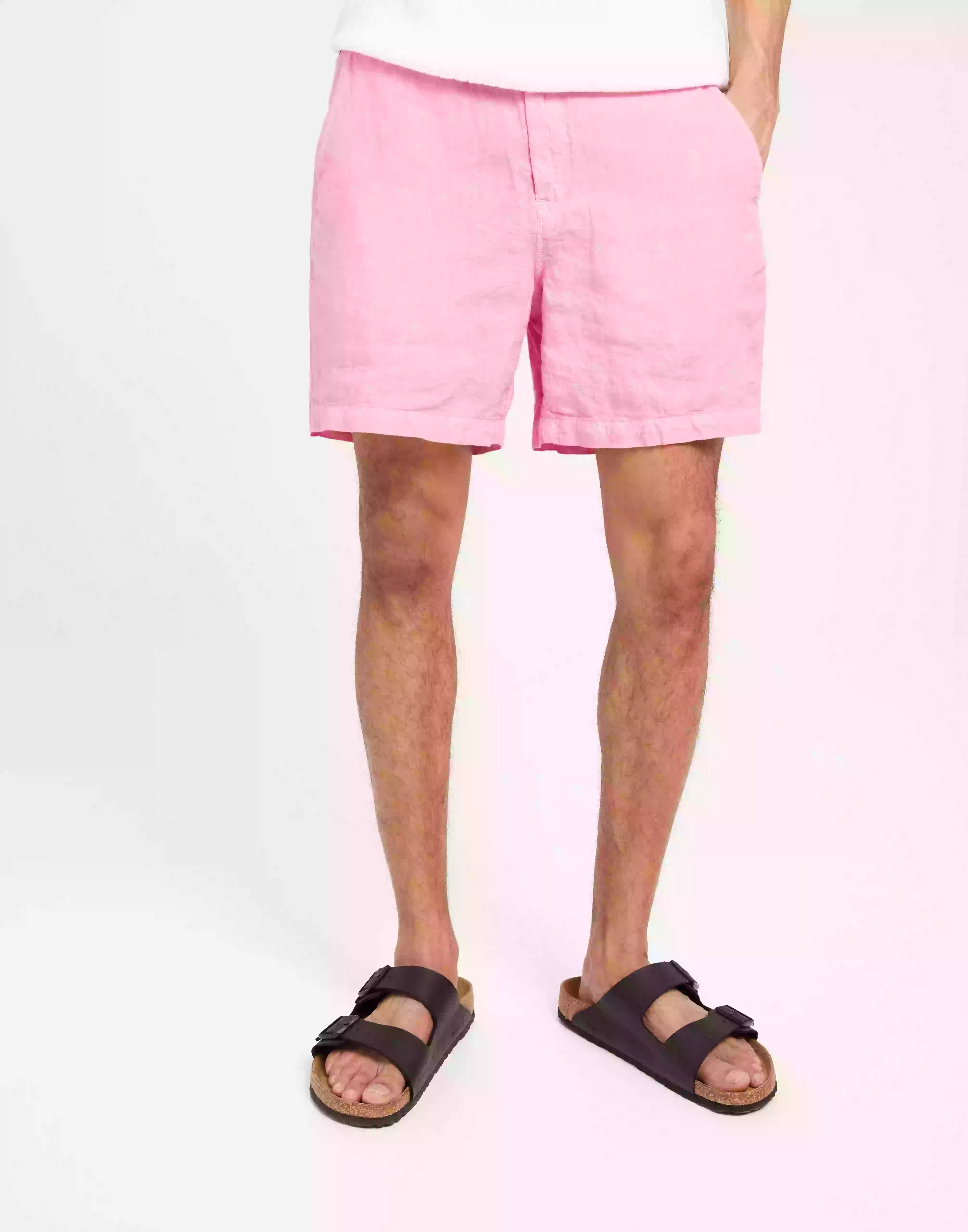 Superdry Studios Overdyed Linen Short Linneshorts Fuchsia Pink