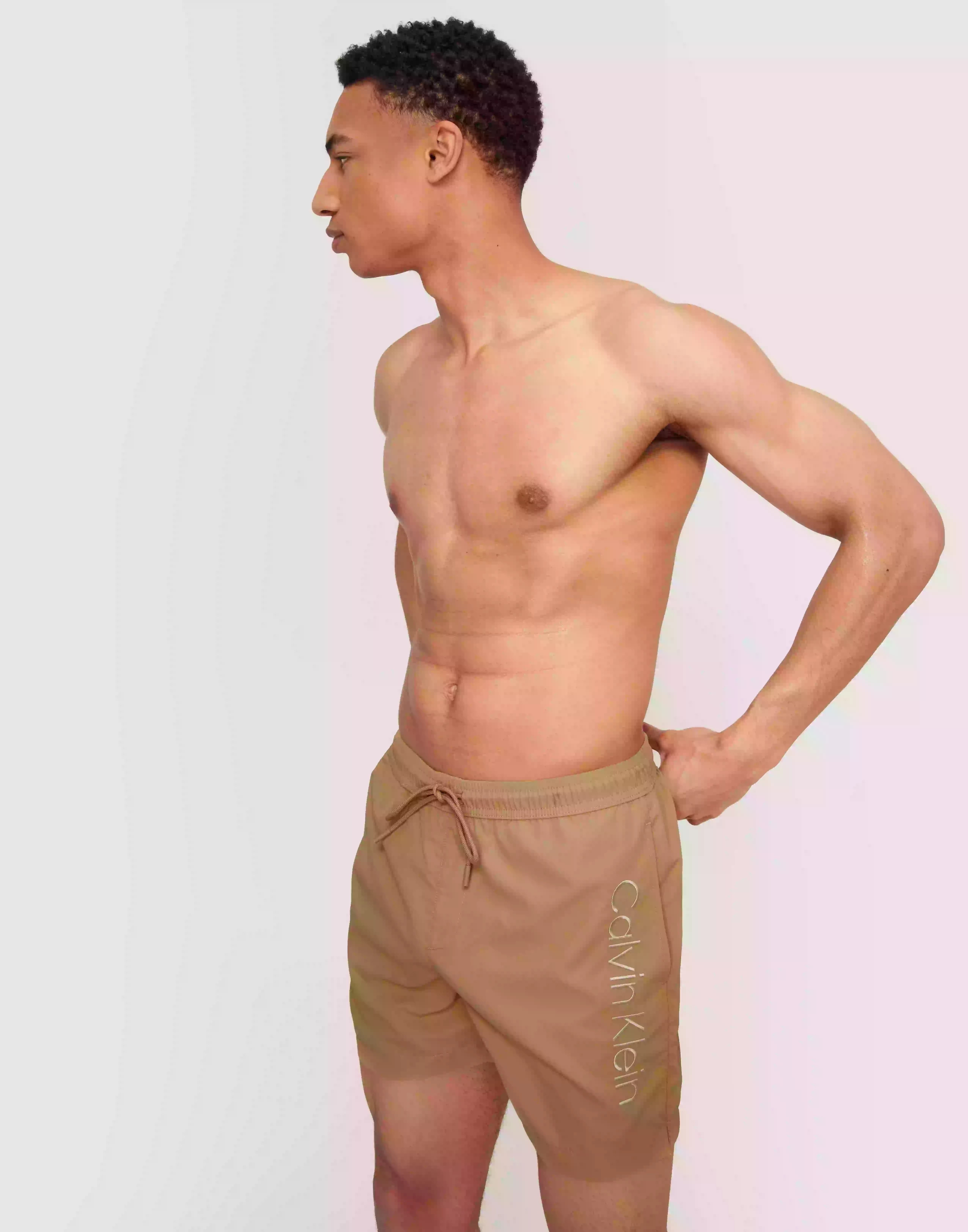 Calvin Klein Underwear Medium Drawstring Badbyxor Tawny Sand