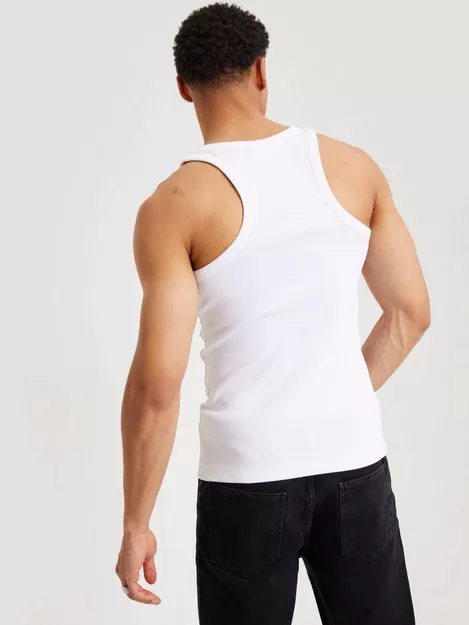 Calvin Klein Jeans tab logo tank top in white