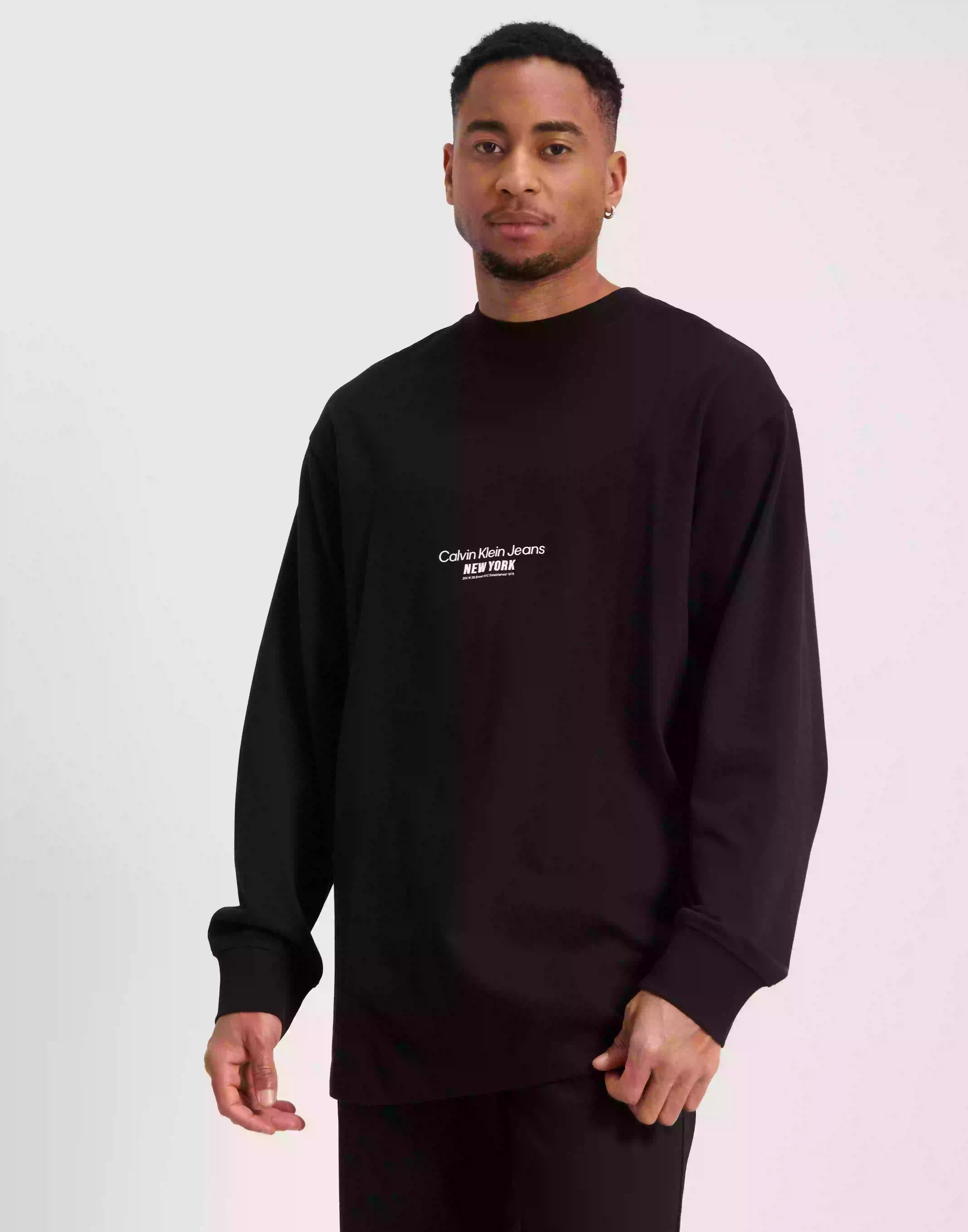 Calvin Klein Jeans Motion Floral Graphic Ls Tee Långärmade t-shirts Black