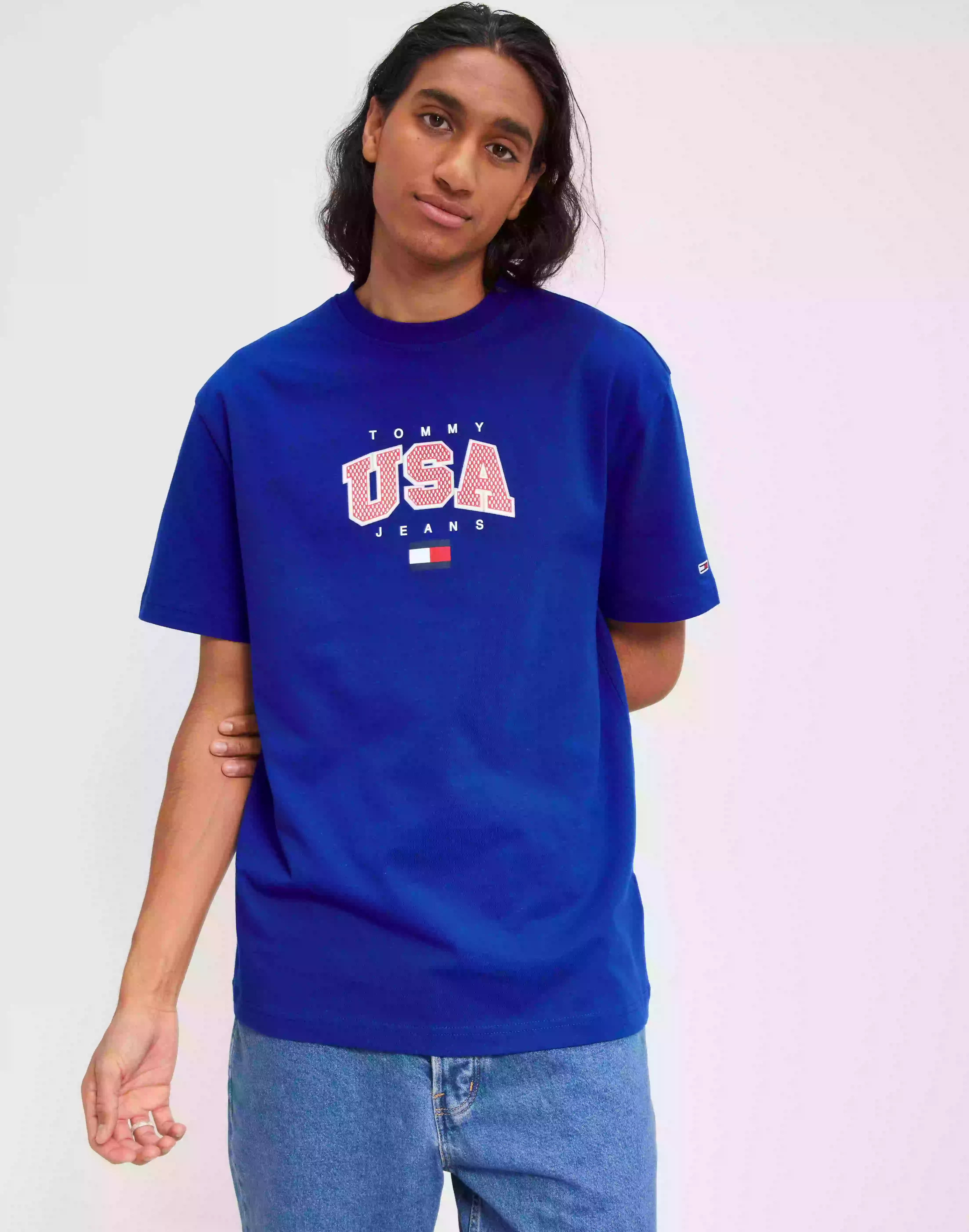 Tommy Jeans Tjm Clsc Modern Sport Usa Tee T-shirts med tryck Ultra Blue