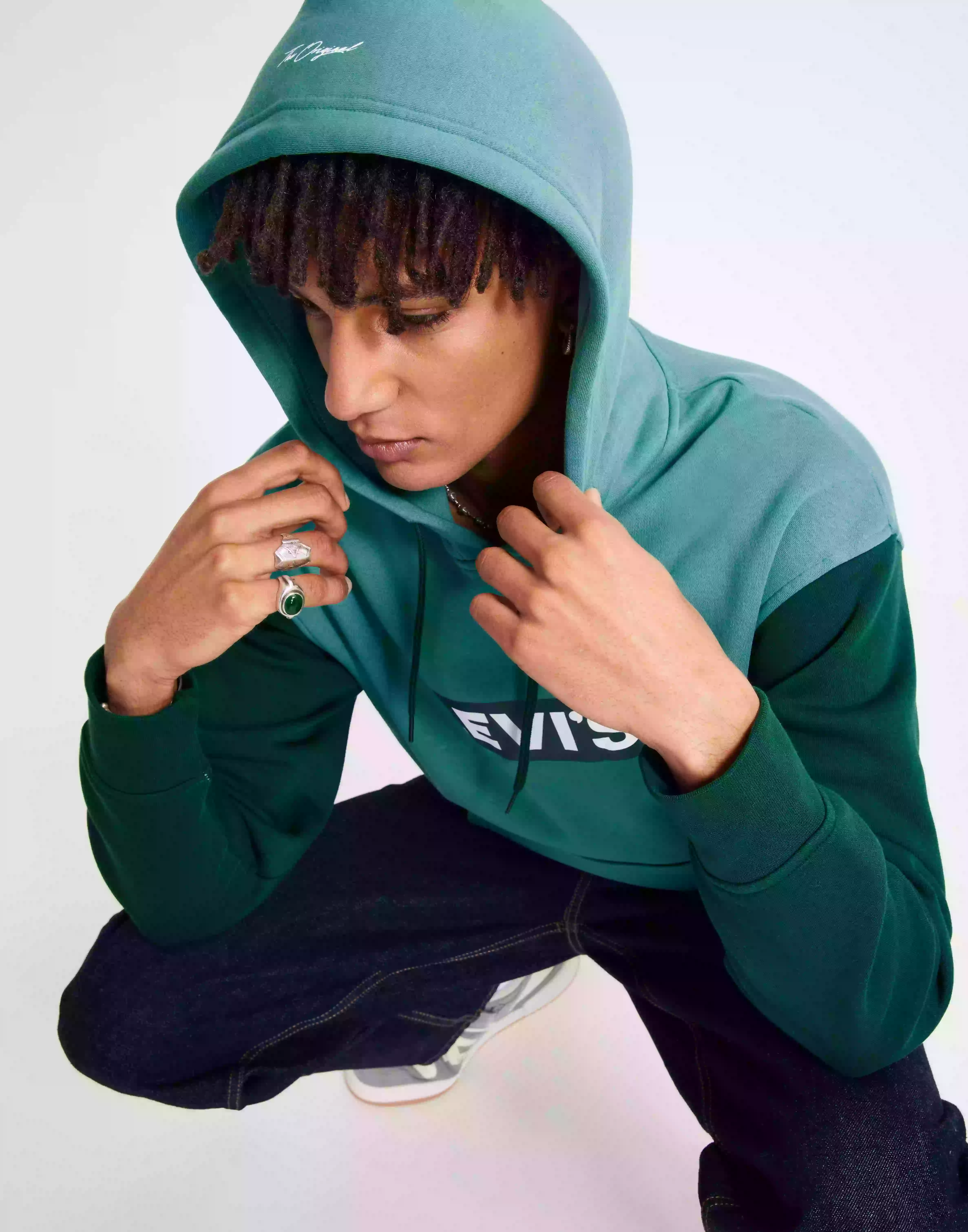 Levi's Relaxed Graphic Po Colorblock Hoodies Green