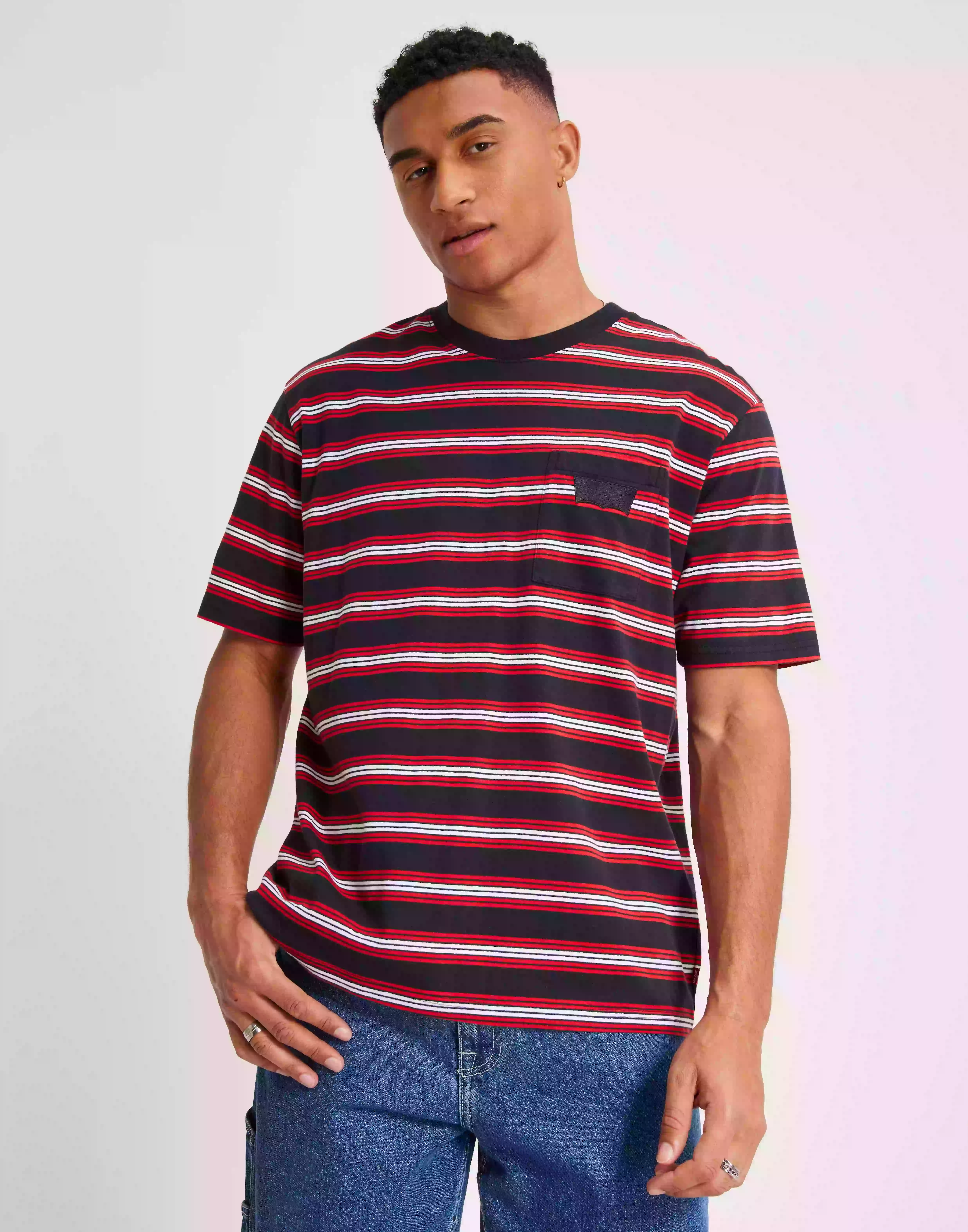Levi's Stay Loose Graphic Pkt t Strip Randiga t-shirts Multi