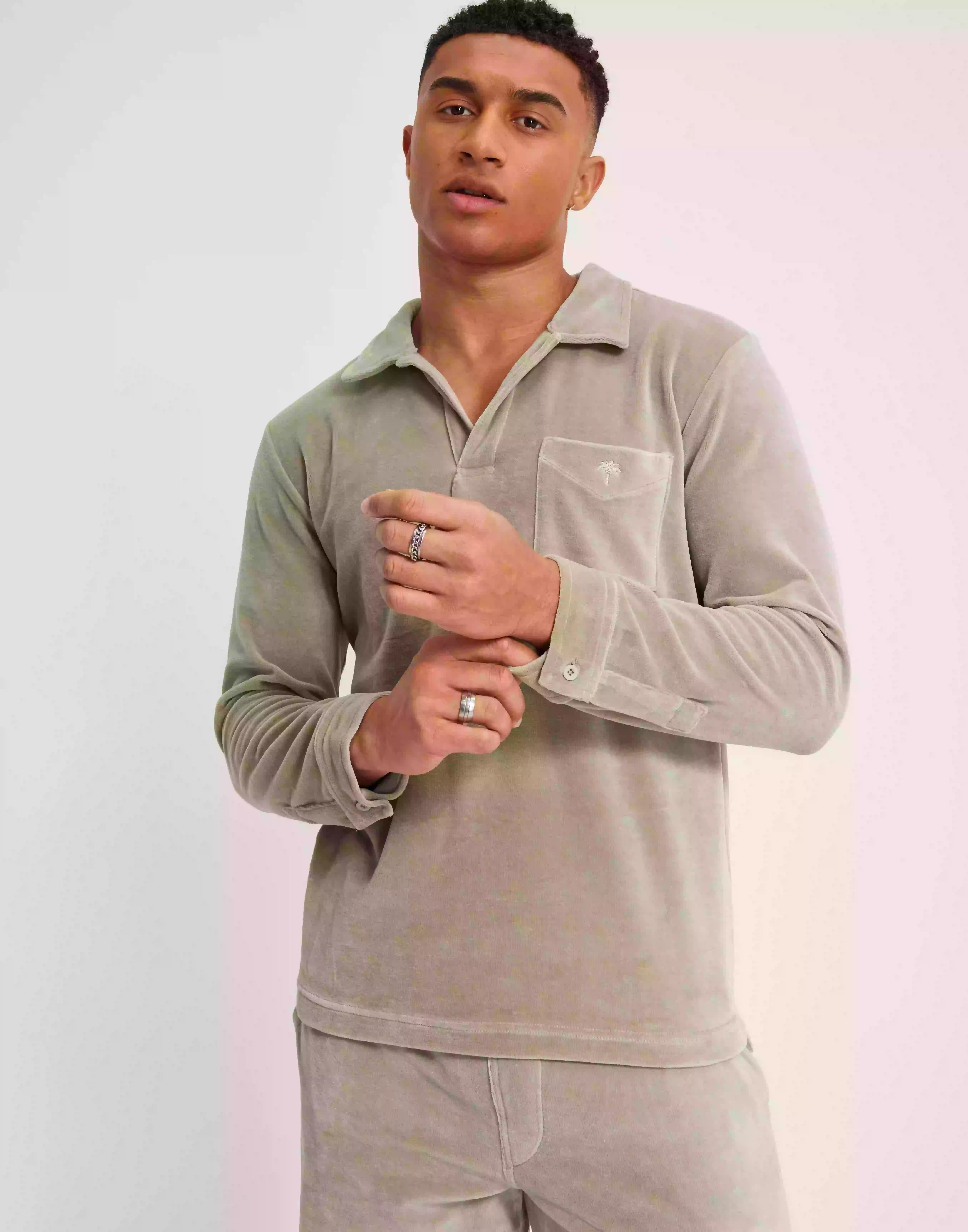 OAS Velour Long Sleeve Vardagsskjortor Grey/Green