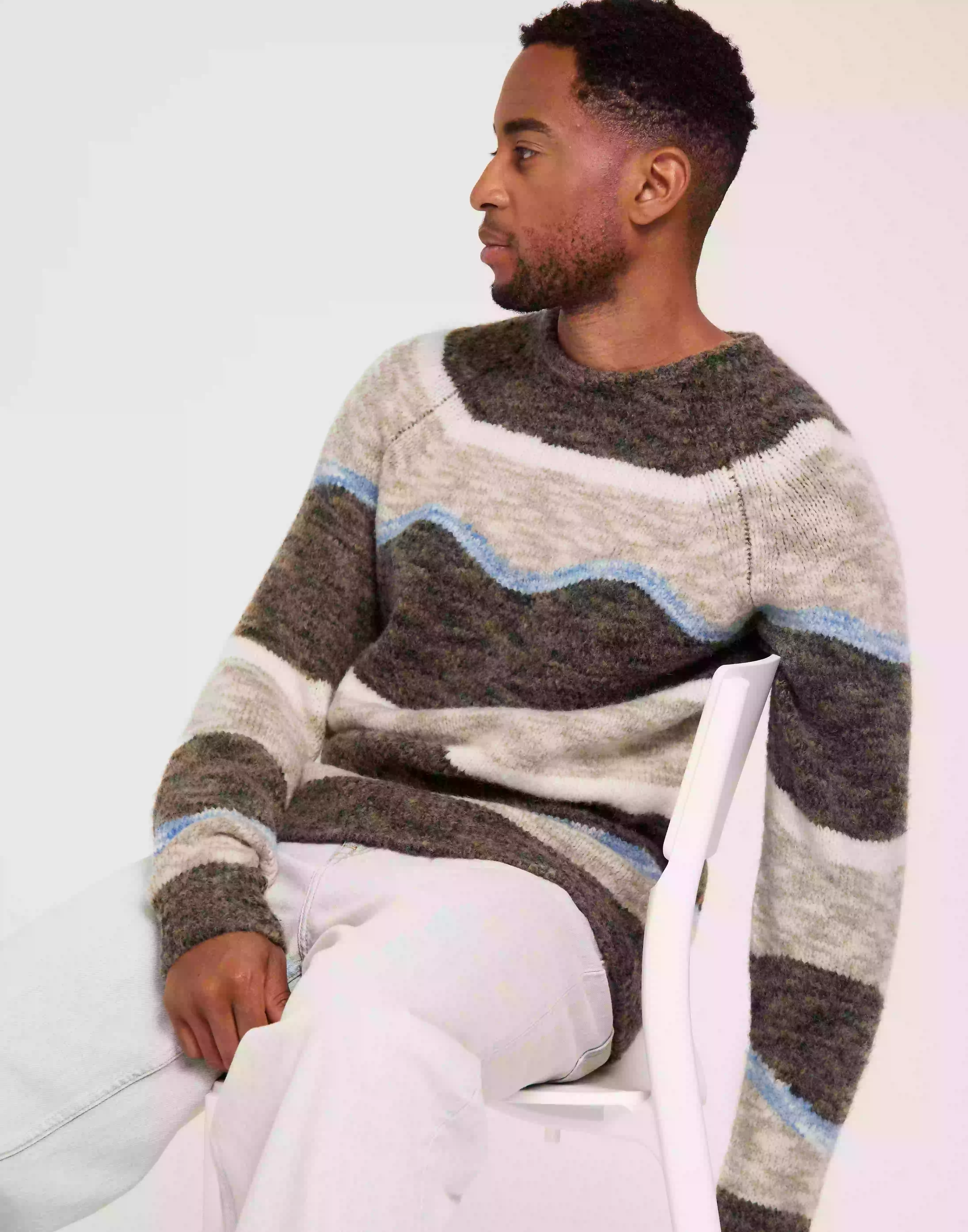Casual Friday CF Kristian ïhome knitted Strikkegensere Brown Melange