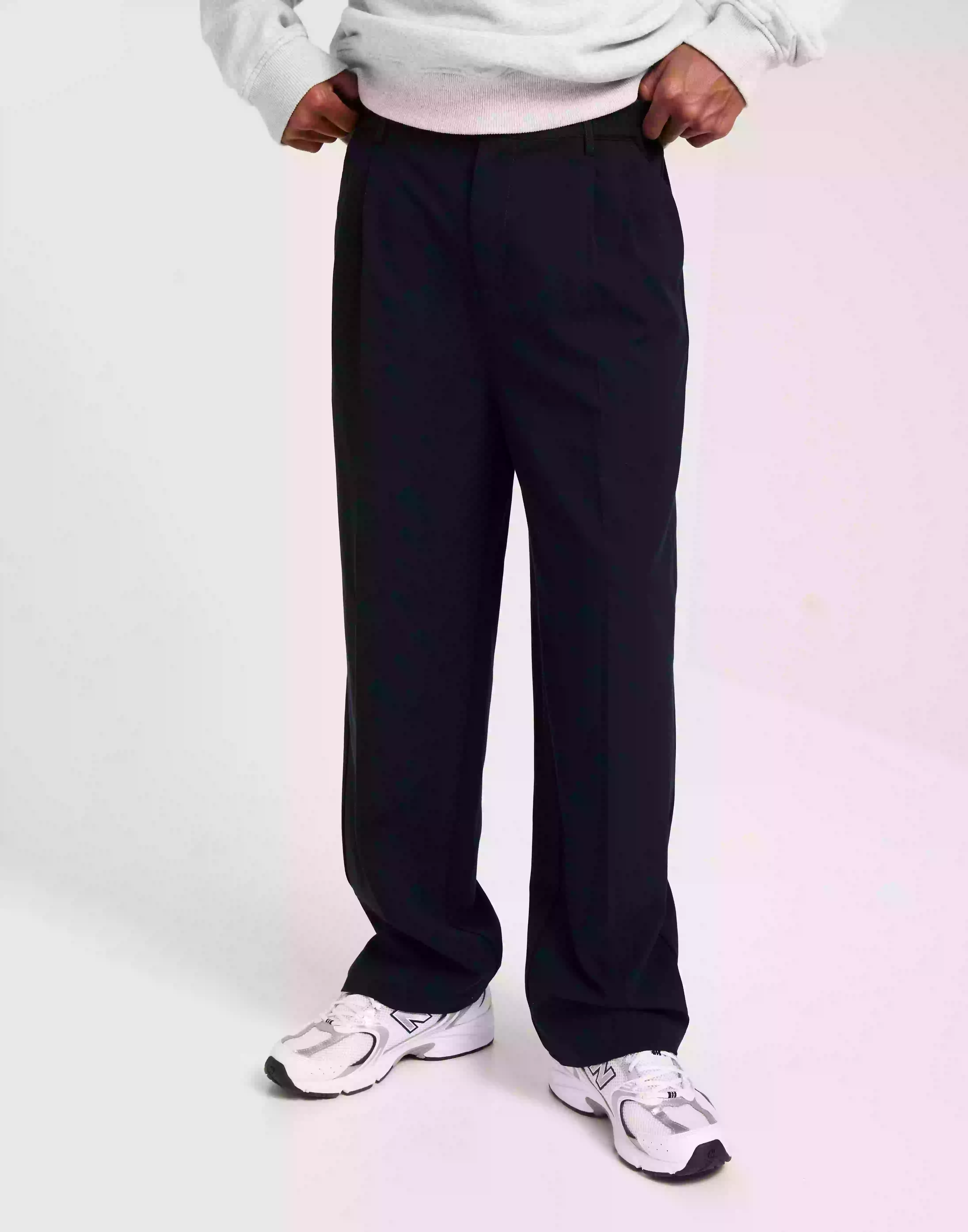 Casual Friday CFGrand 0089 pleated wide Dressbukser Dark Navy