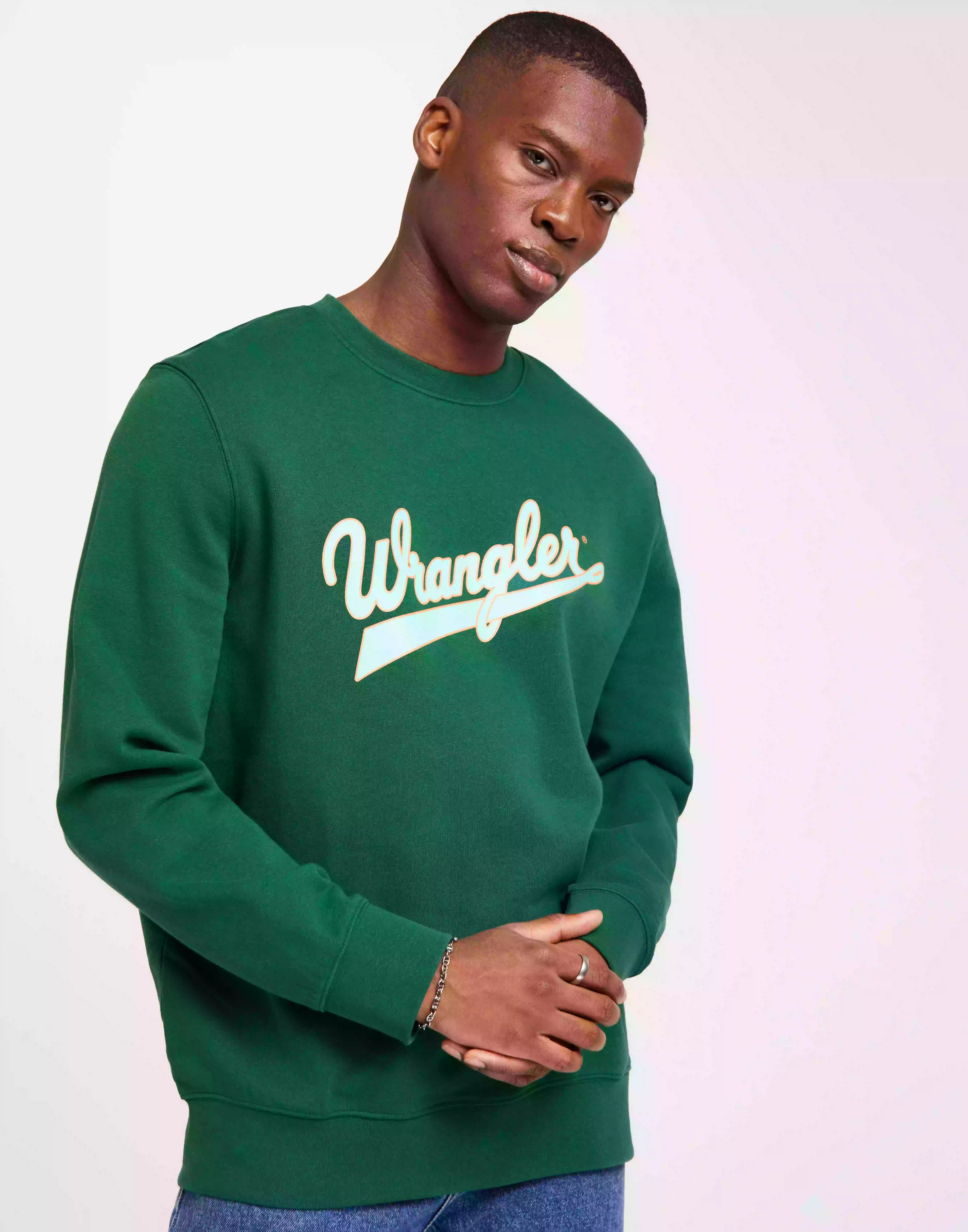 Wrangler Crew Neck Sweatshirts Bayberry Green
