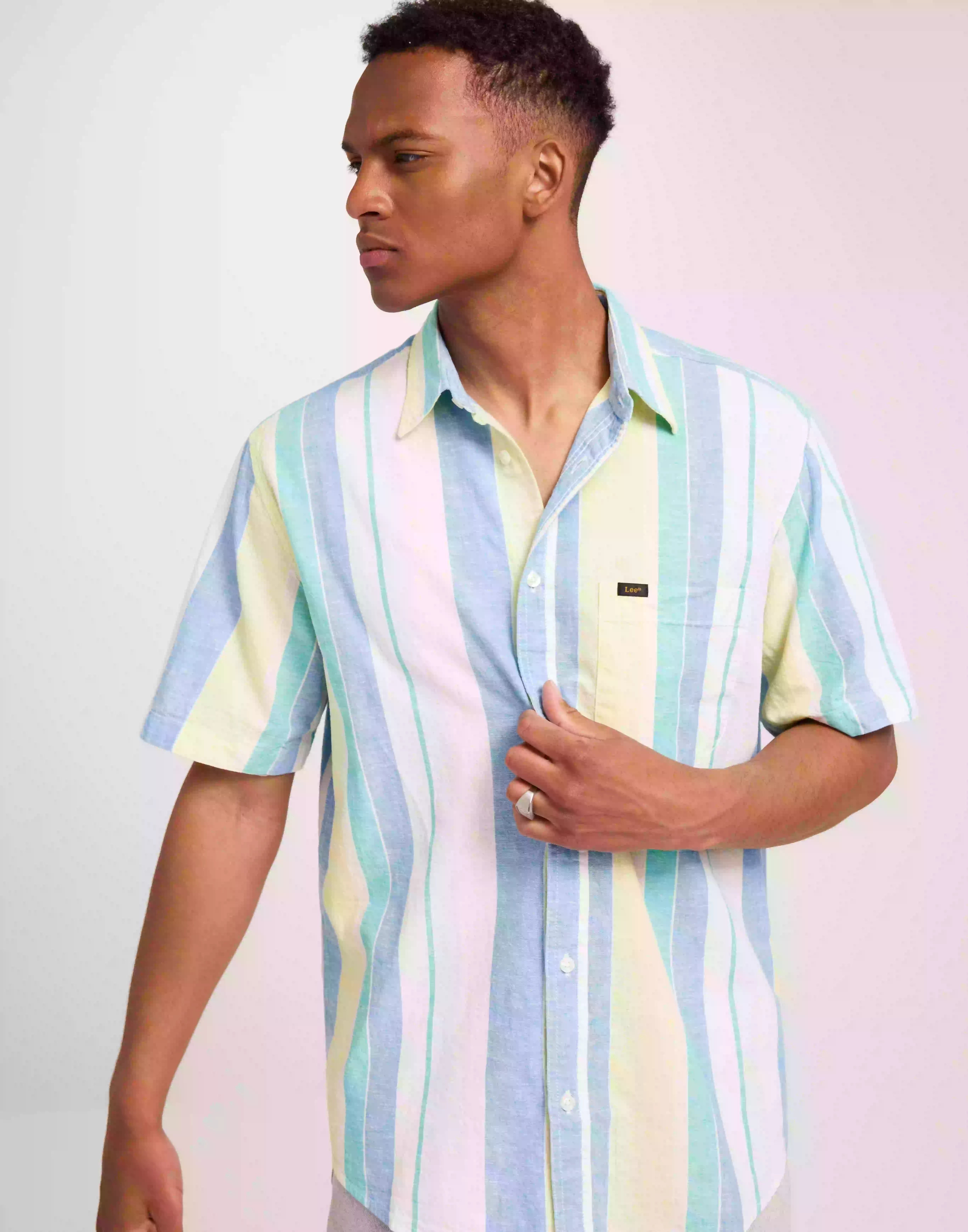 Lee Jeans Loose Pocket Shirt Kortärmade skjortor BRIMSTONE
