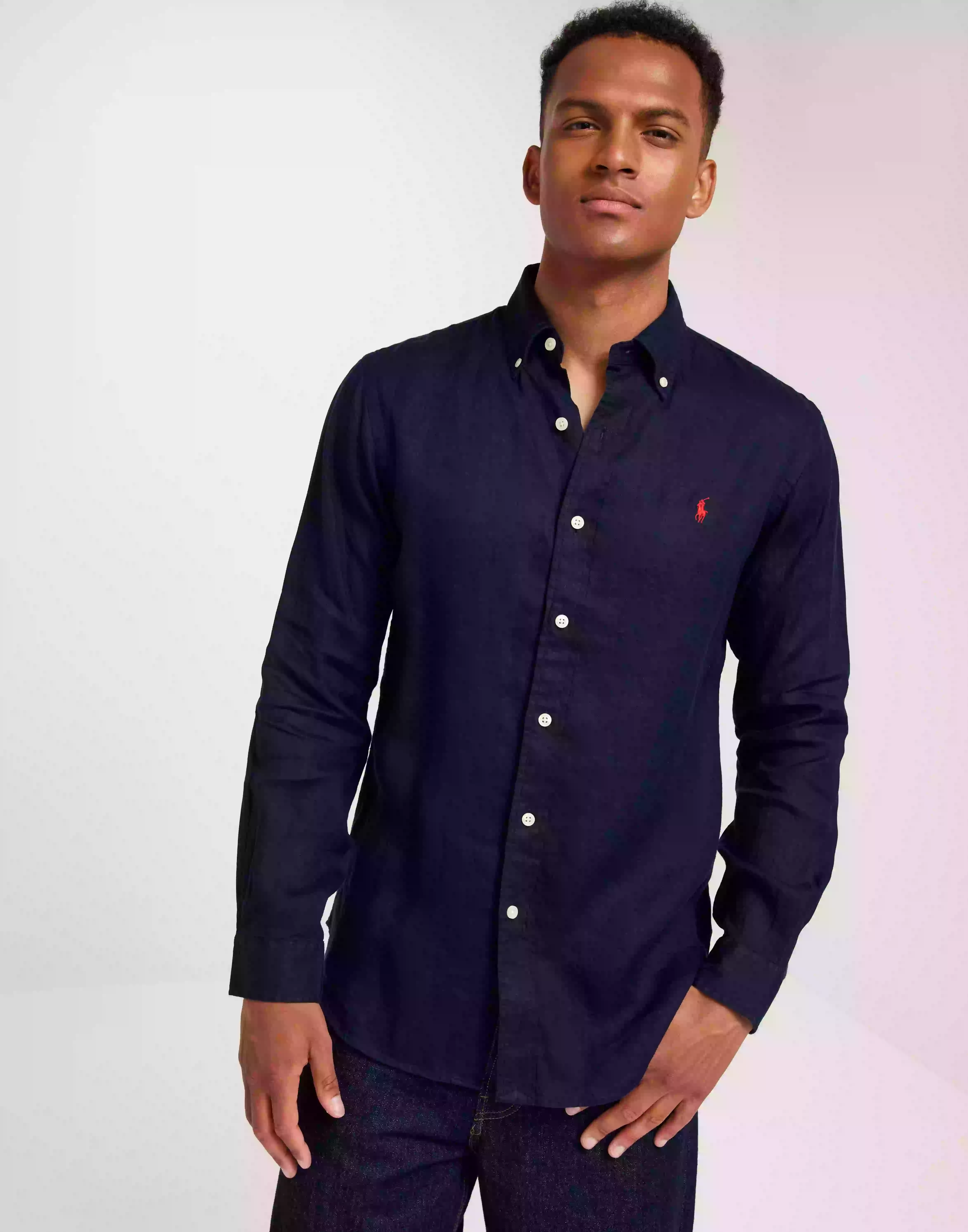 Polo Ralph Lauren Long Sleeve-Sport Shirt Linneskjortor Navy