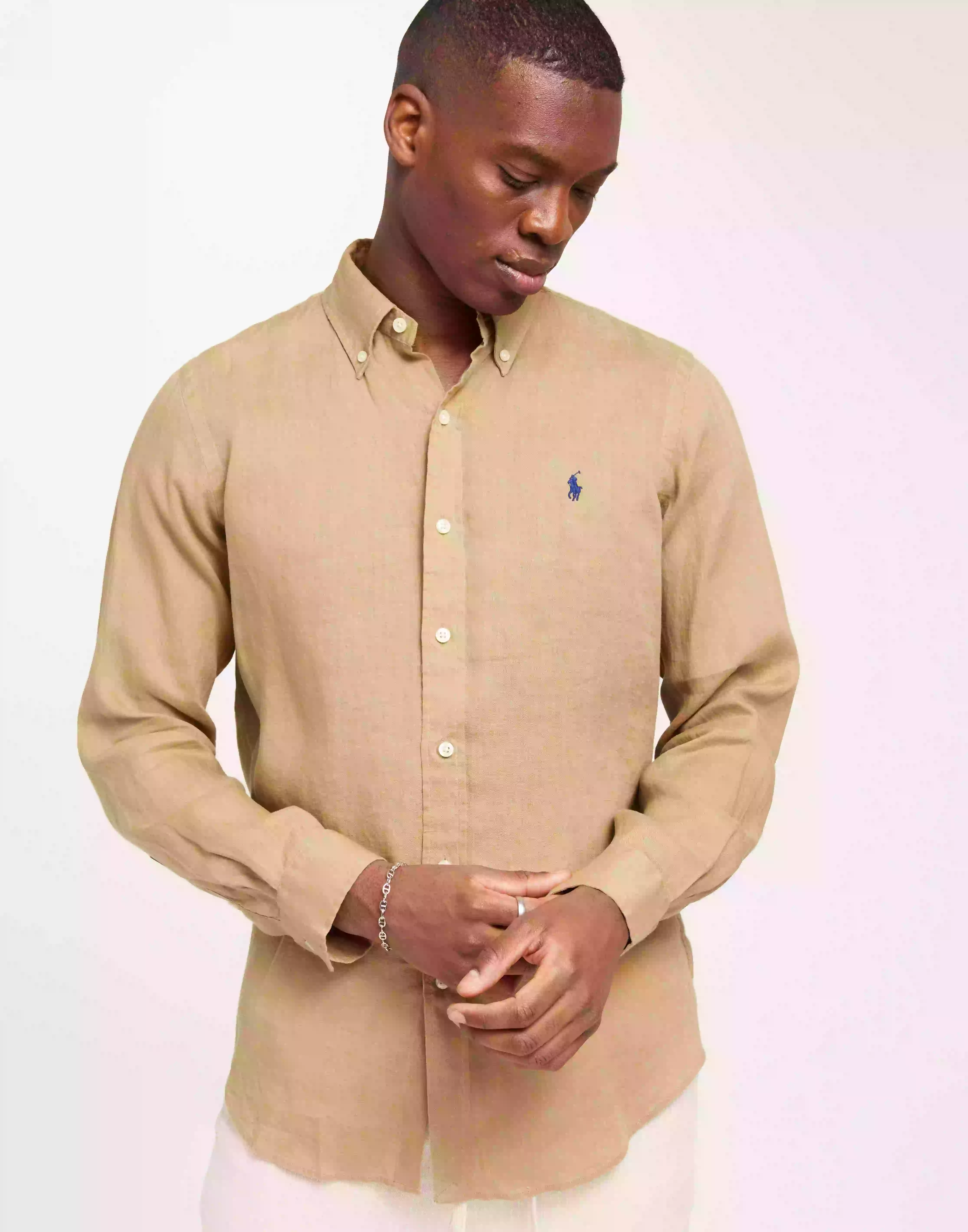 Polo Ralph Lauren Long Sleeve-Sport Shirt Linneskjortor Beige/Khaki