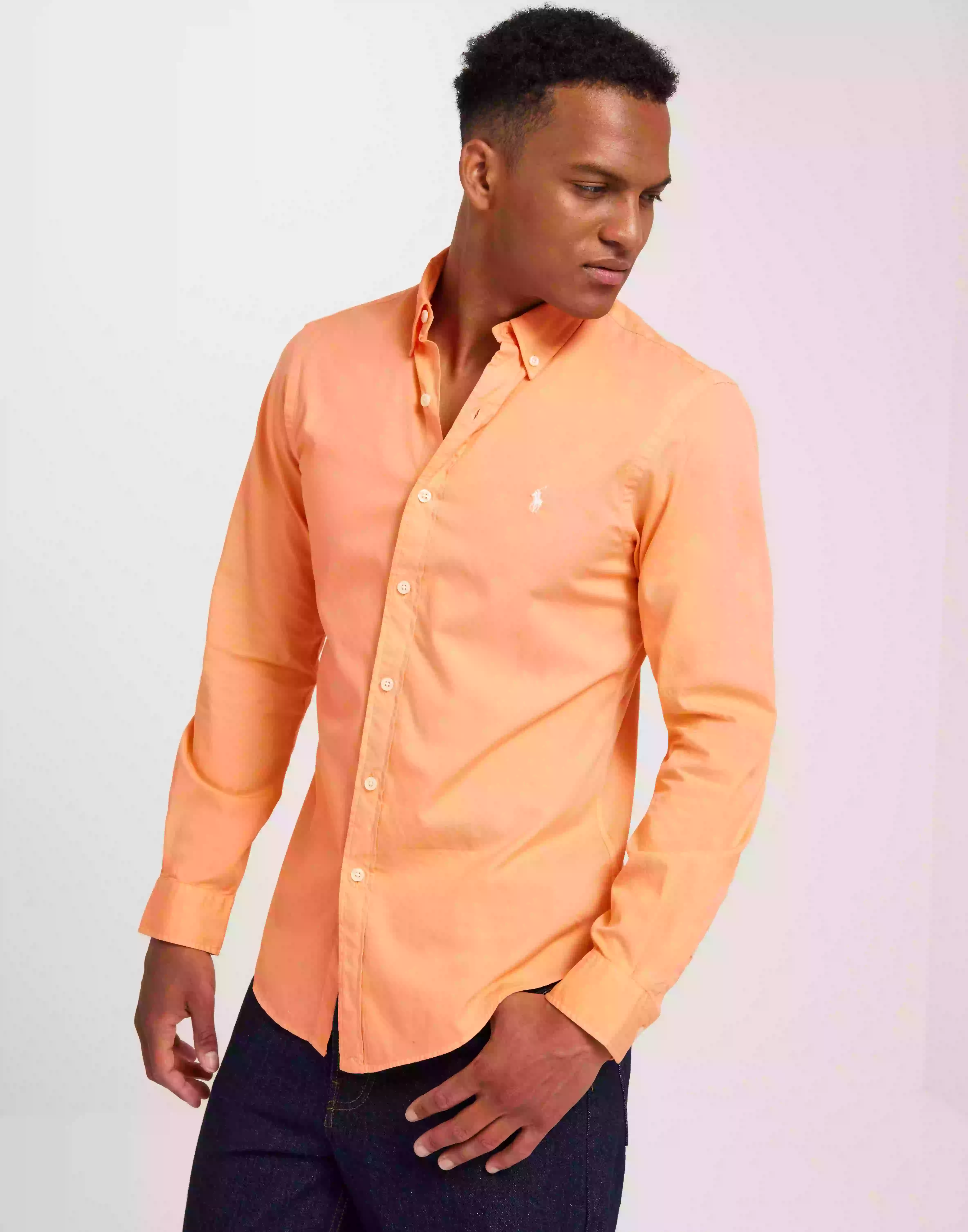 Polo Ralph Lauren Long Sleeve-Sport Shirt Enfärgade skjortor Orange
