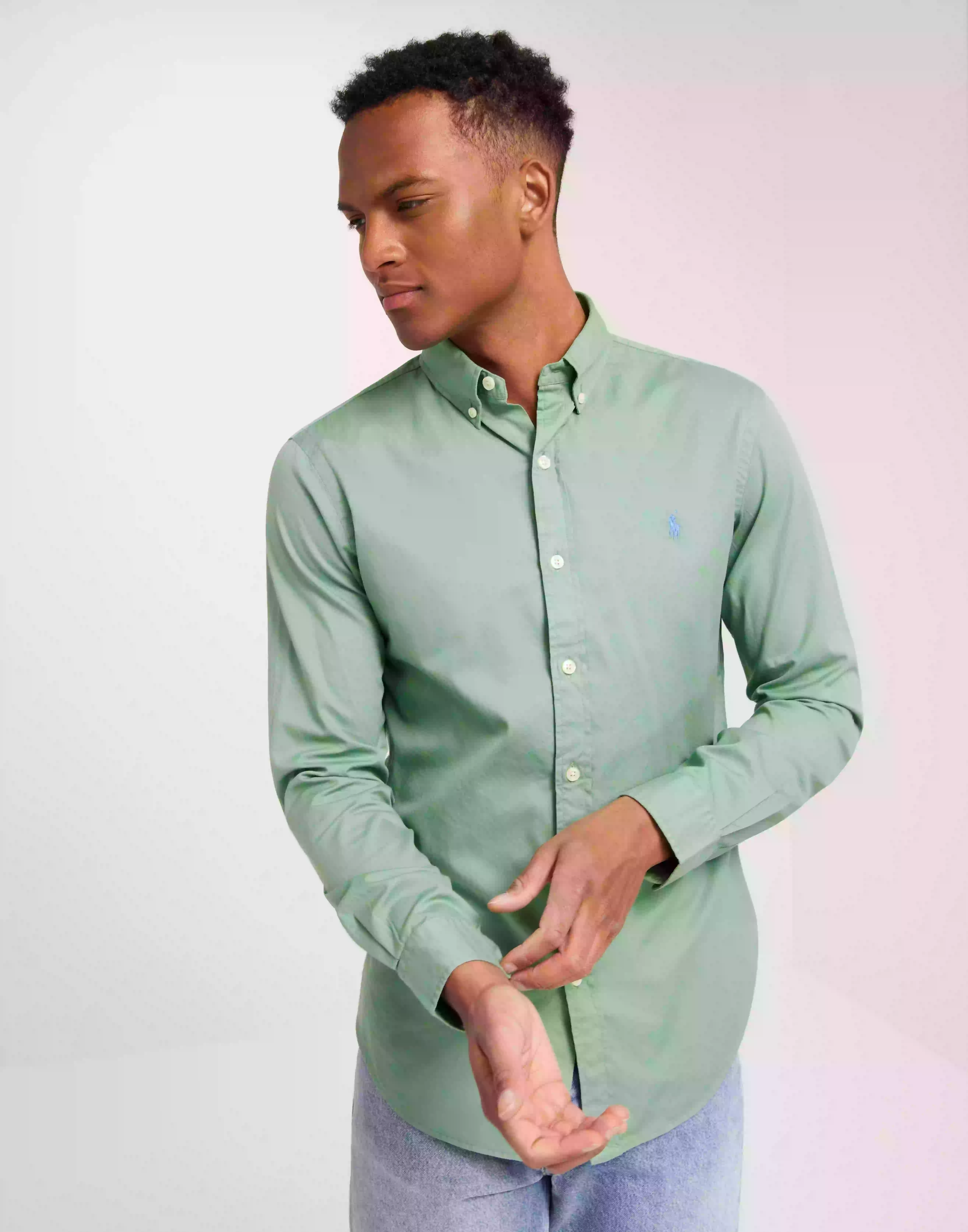 Polo Ralph Lauren Long Sleeve-Sport Shirt Enfärgade skjortor Turquoise Aqua