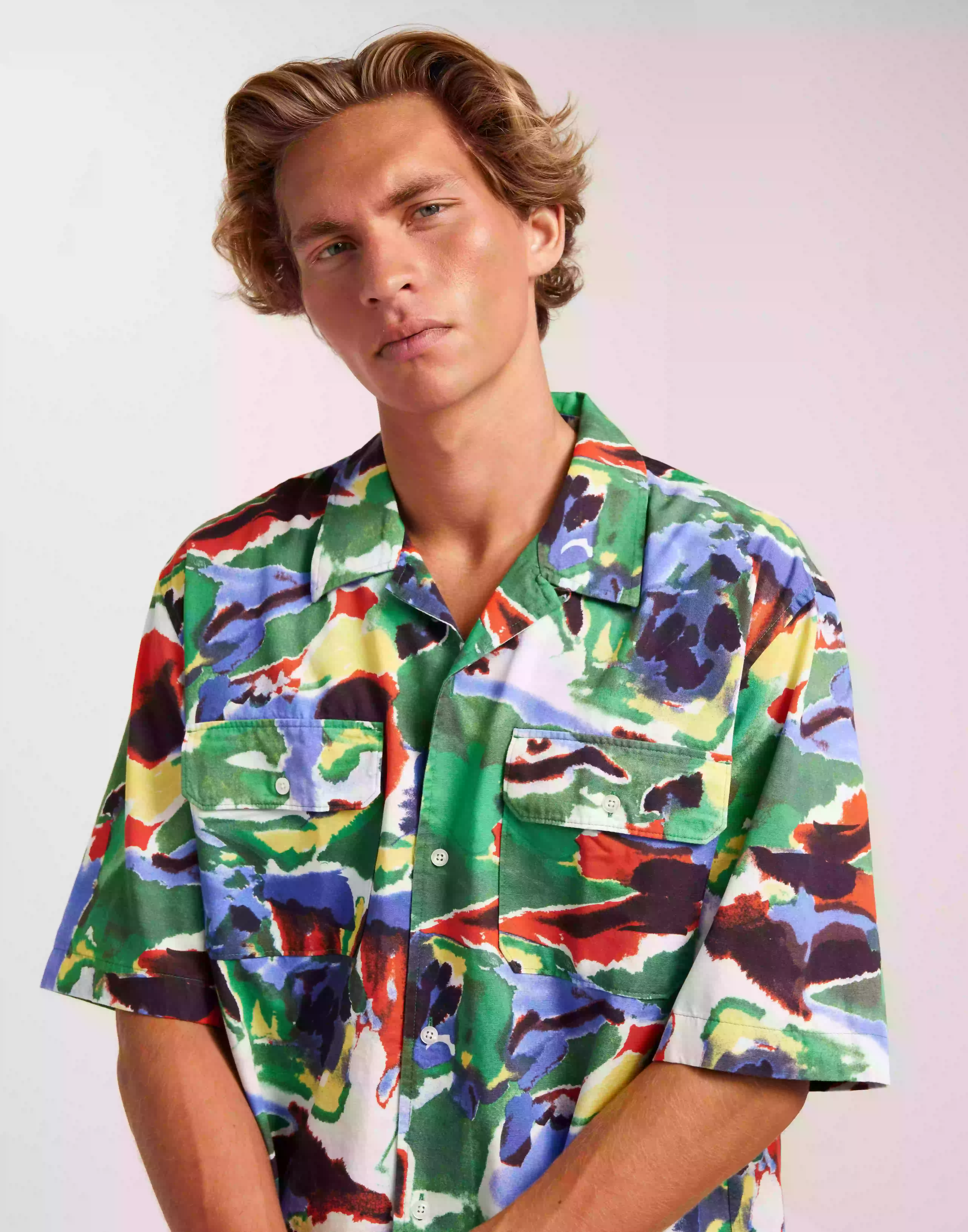 Gant Rel Cotton Lyocell Print Ss Shirt Kortärmade skjortor Multicolor
