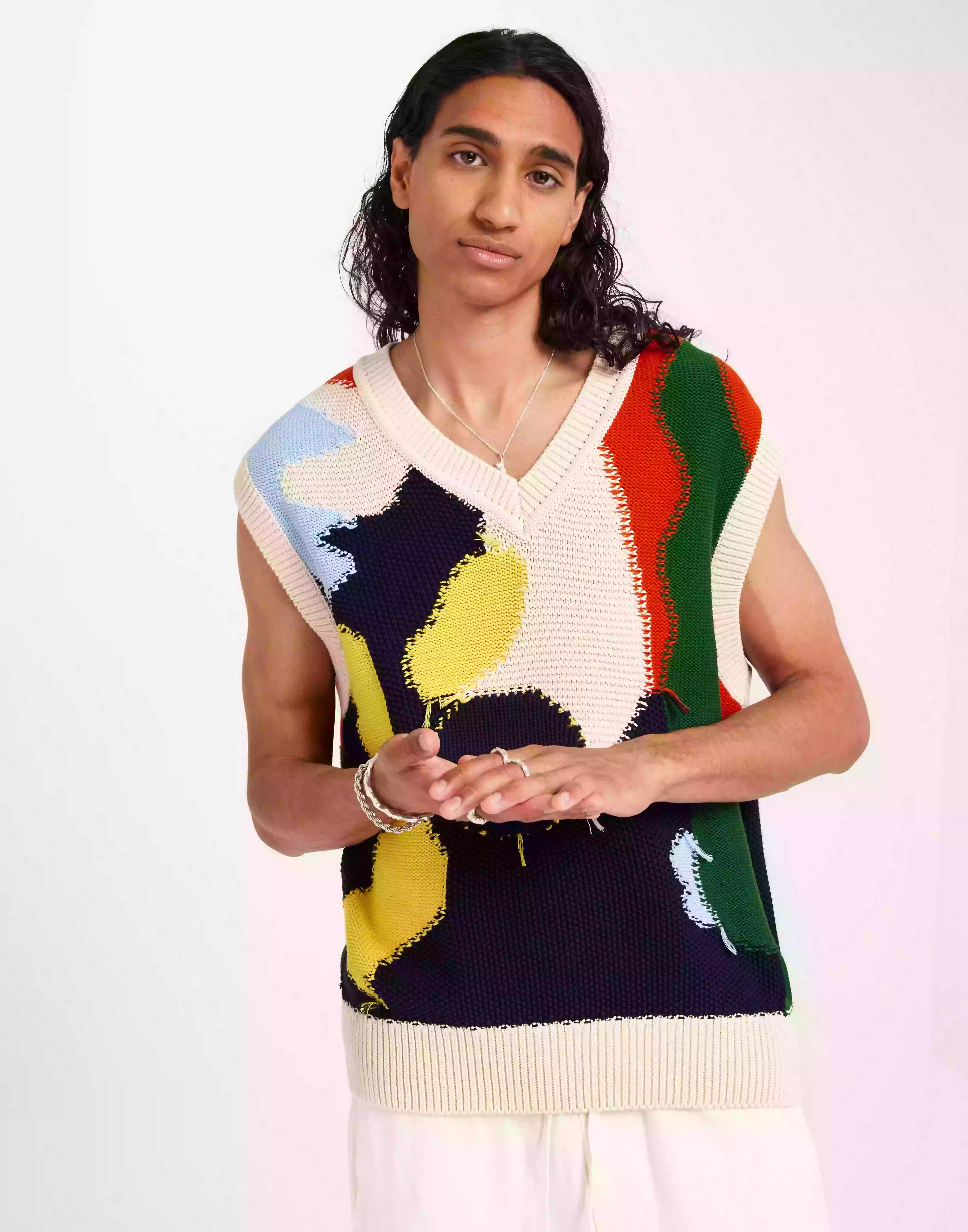 Gant Deconstructed Vest Stickade västar Multicolor