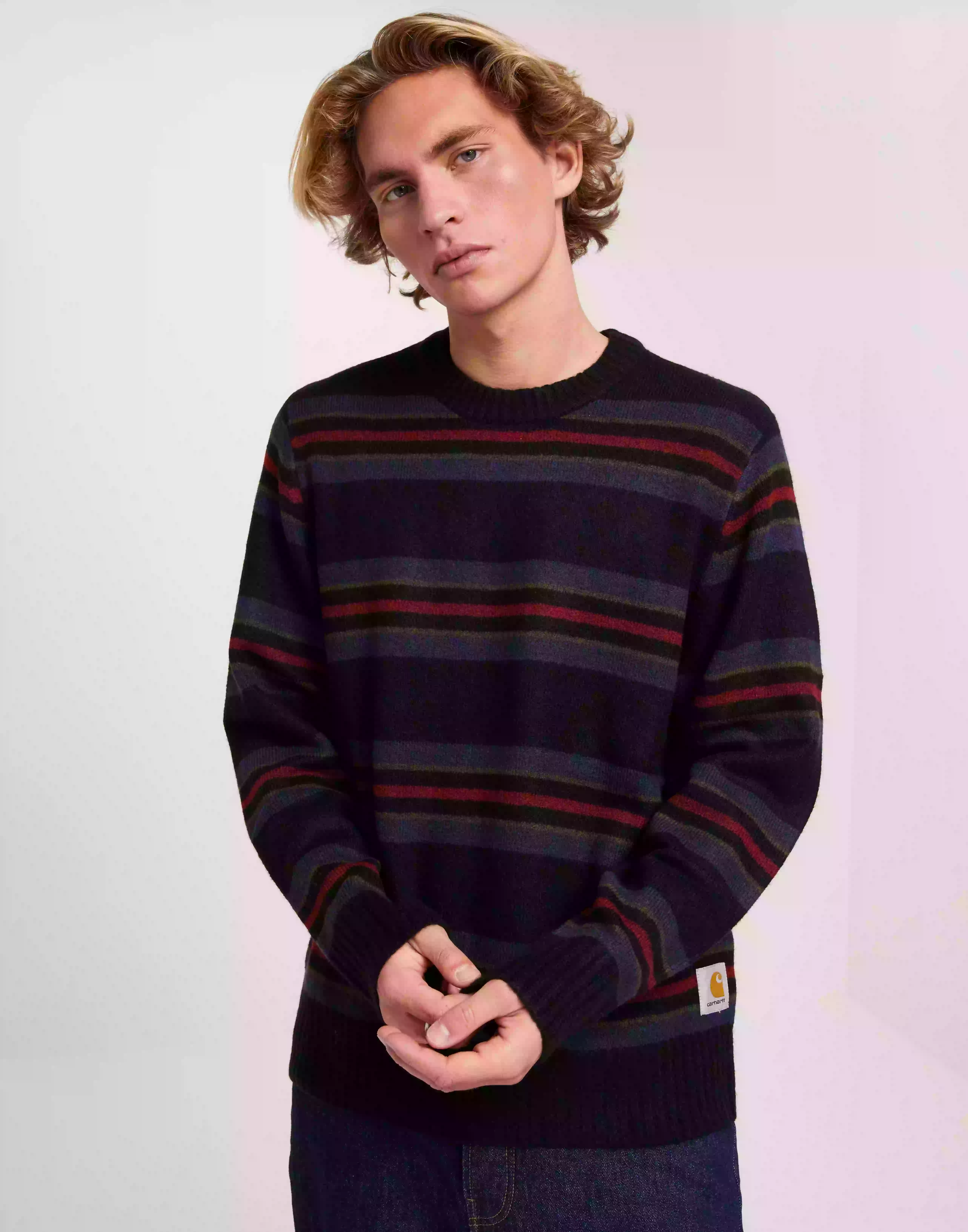 Carhartt WIP Oregon Sweater Stickade tröjor Black Stripe product