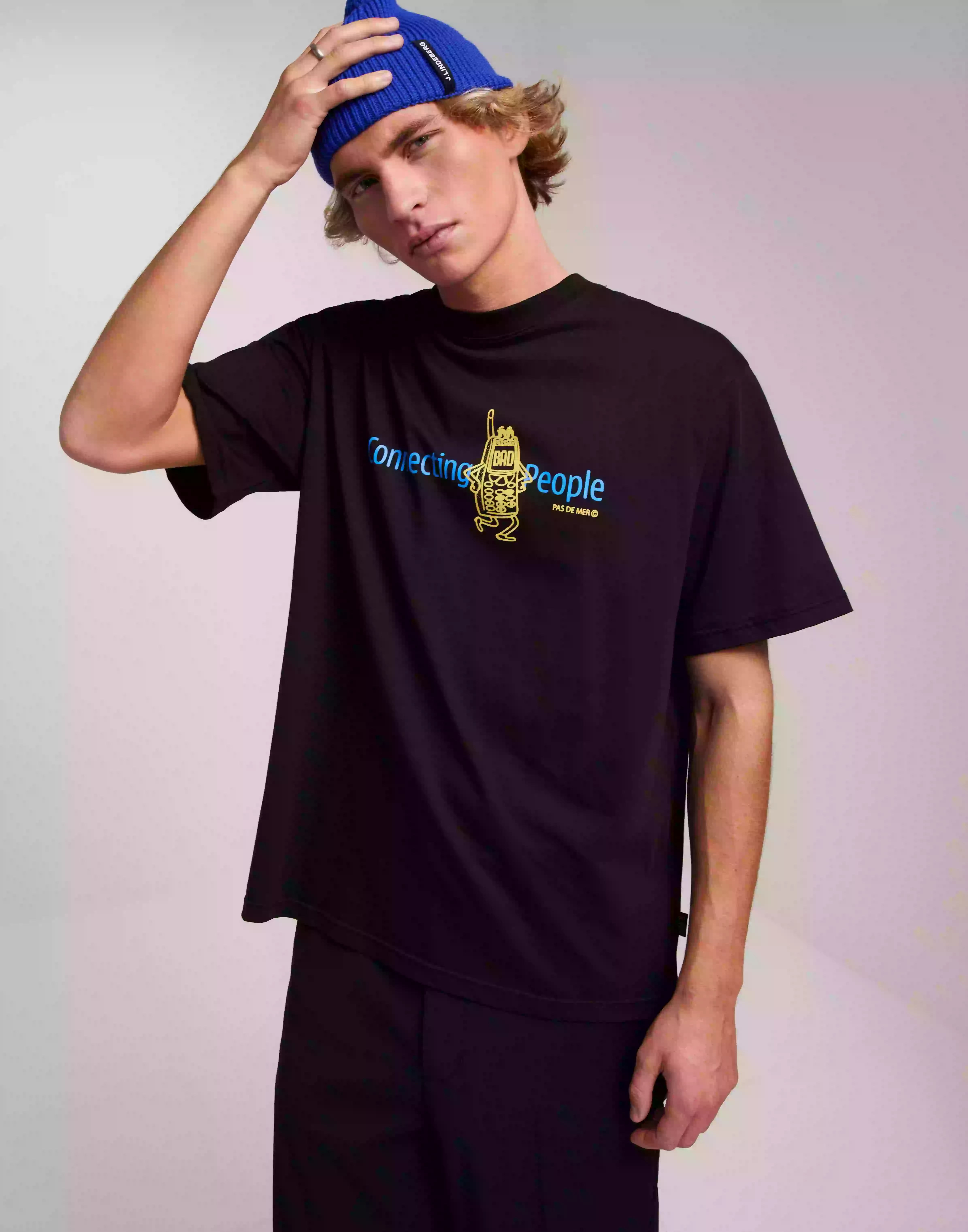 Pas De Mer Mobile T-Shirt T-skjorte med trykk Black