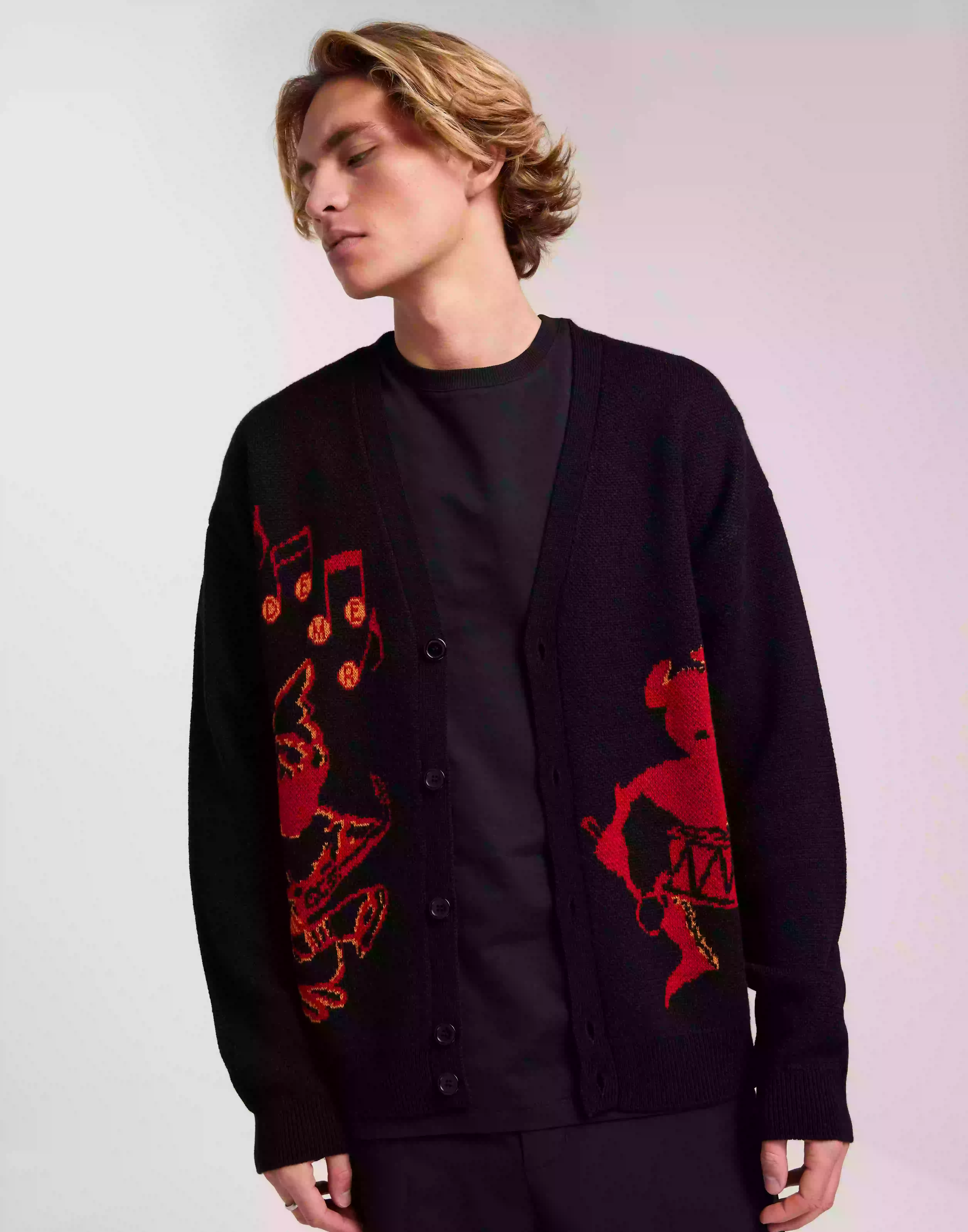 Pas De Mer Praise Cardigan Cardigans & Koftor Black Red