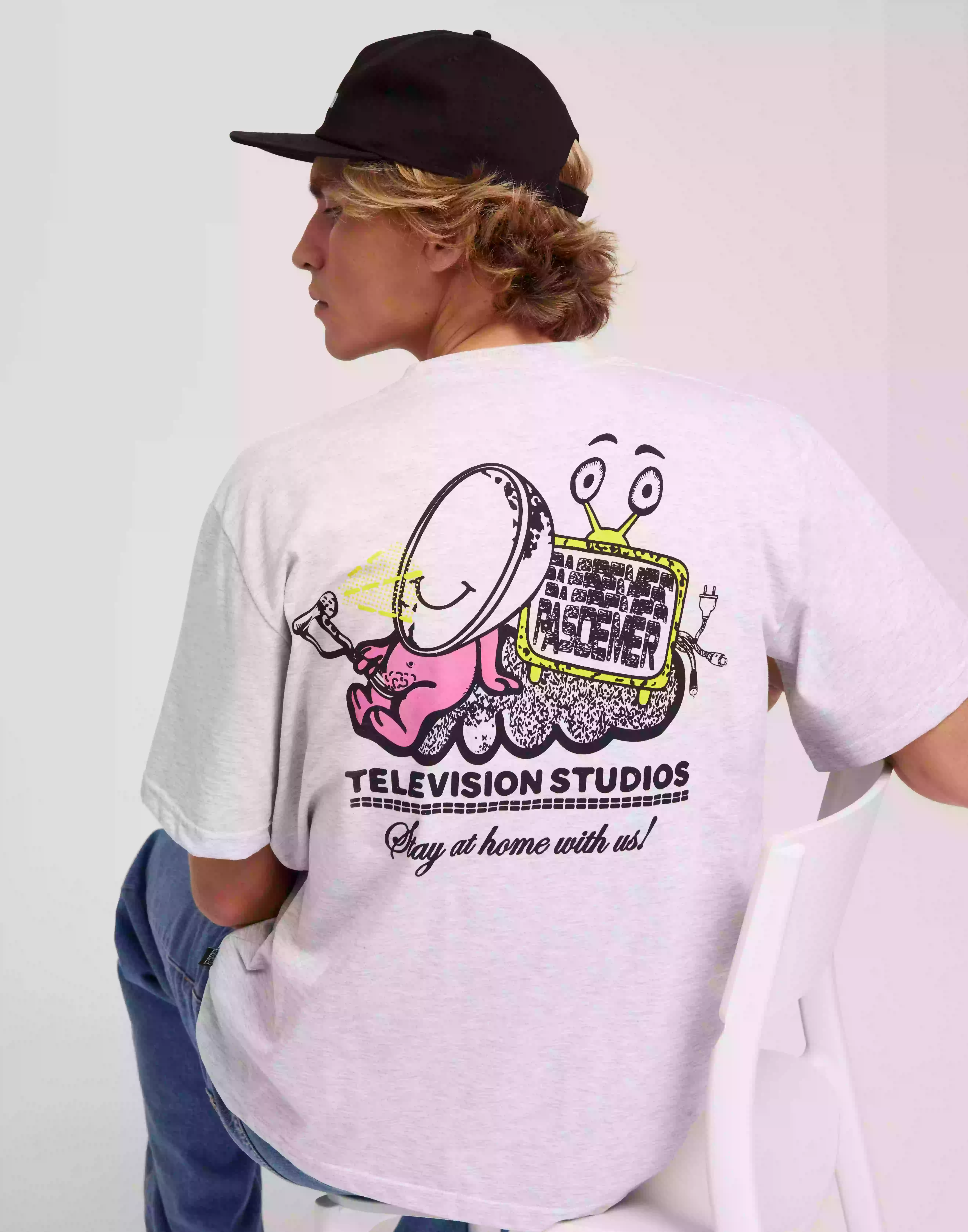 Pas De Mer Tv Studios T-Shirt T-skjorte med trykk Grey Melange