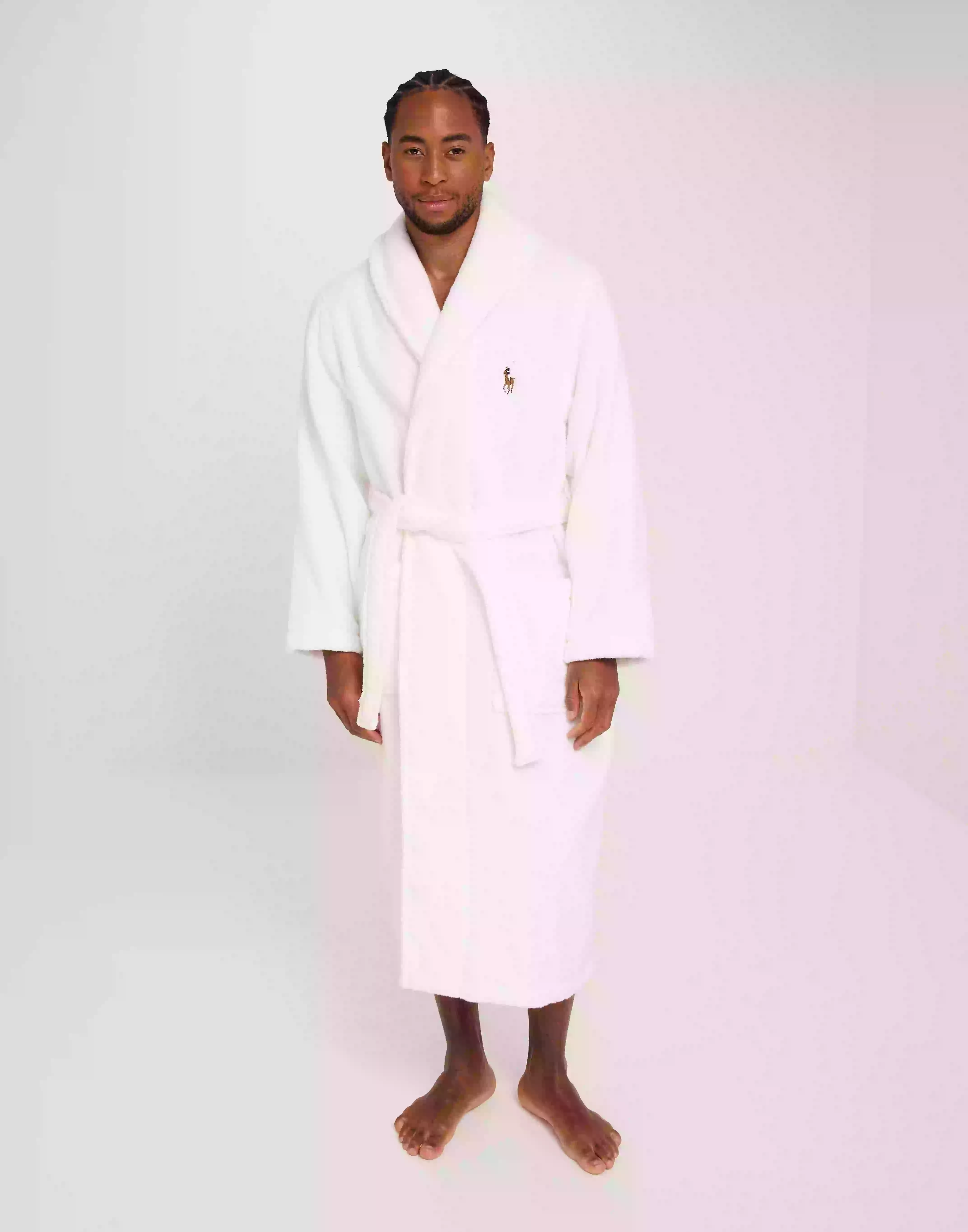 Polo Ralph Lauren L/S Shawl-Lounge-Robe Morgonrockar White