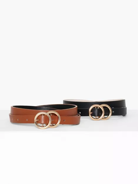 YC-568 Fashion Designer Belts For Women Leather Belts For Jeans Dress Pants  With Gold Double O-Ring Buckle