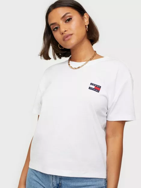 Buy Tommy Jeans TJW TOMMY BADGE TEE - White