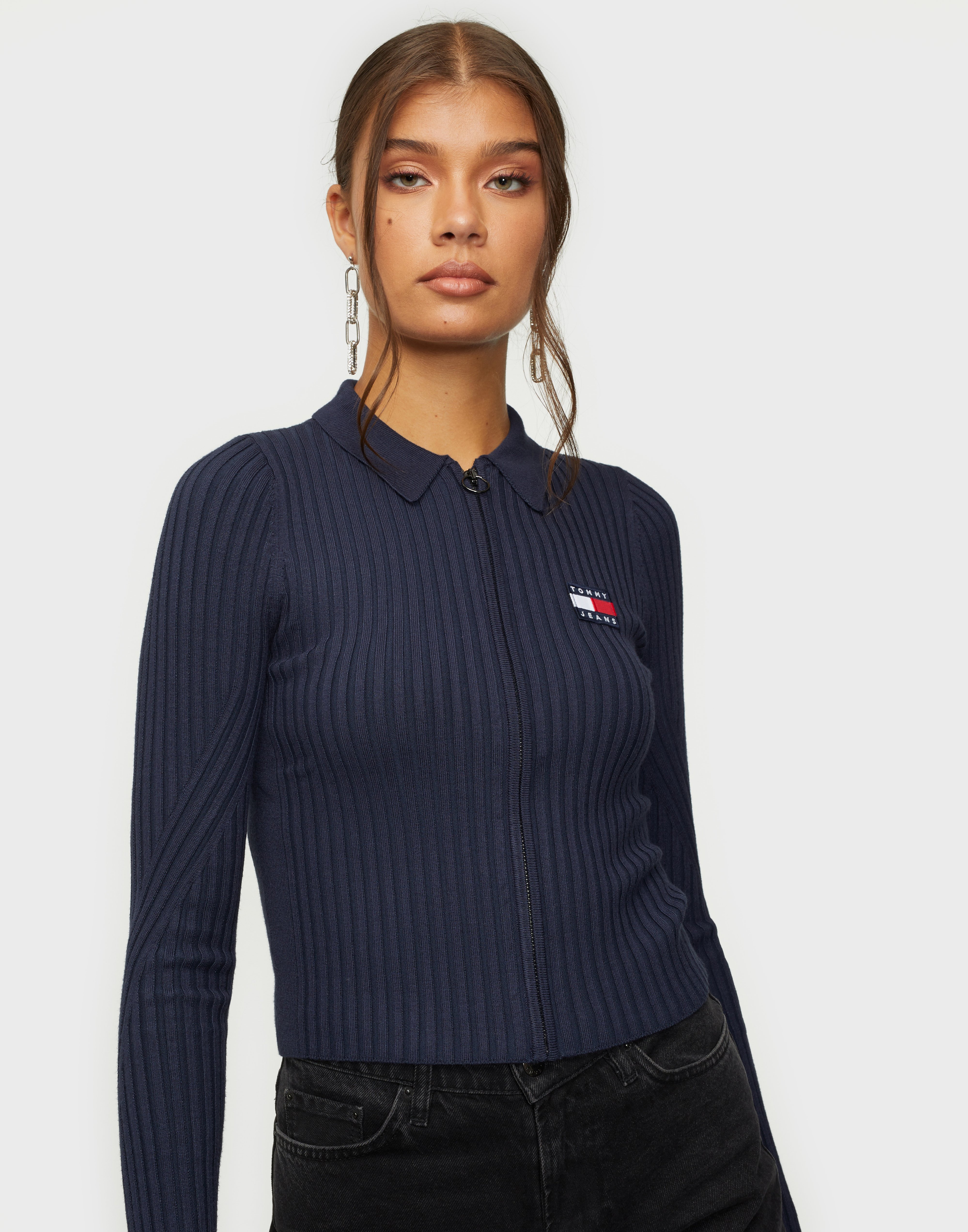 tommy jeans zip thru sweater