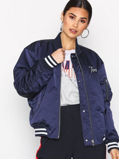 Reversible Bomber Jacket - Tommy Jeans - Navy - Jackets - Clothing ...