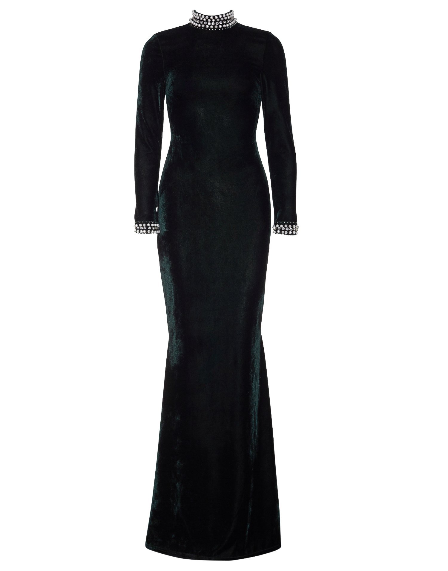 Beaded Velvet Gown - Nly Eve - Dark Green - Party Dresses - Clothing ...