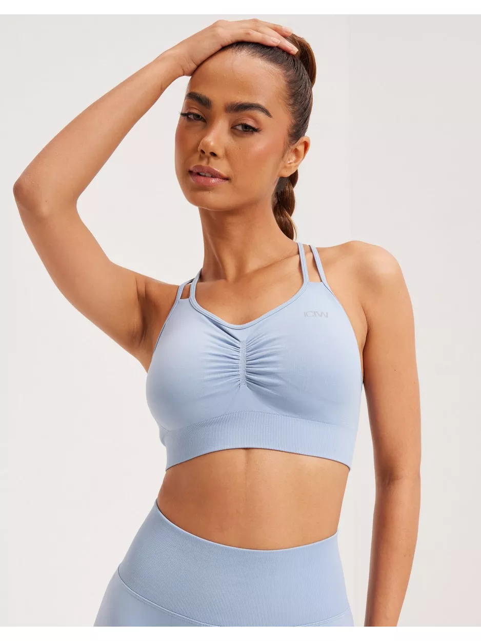 ICANIWILL Define Seamless Scrunch Sports Bra Sport BH - Light support Dusty Blue