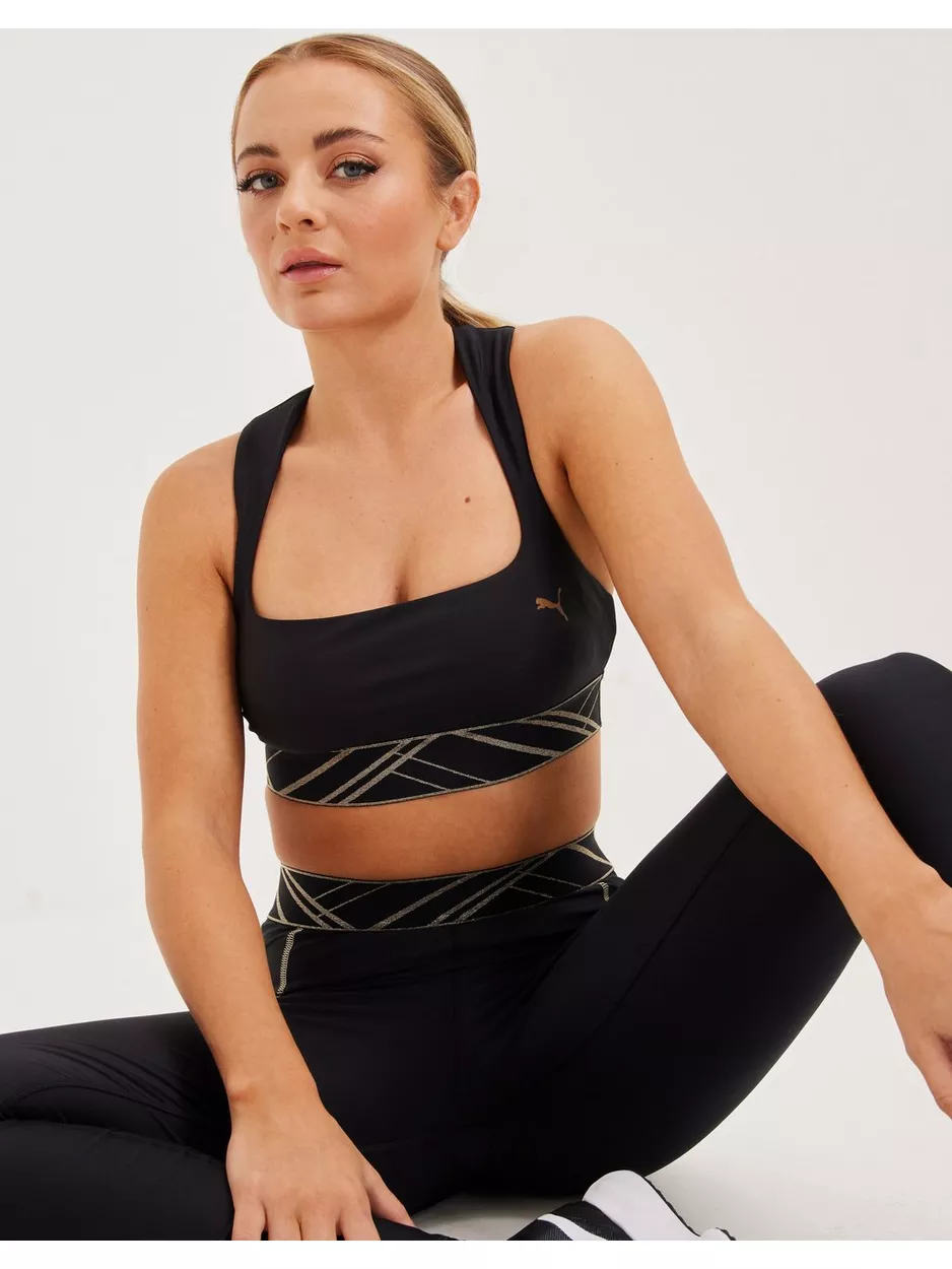 Puma Mid Impact Deco Glam Bra Sport BH - Medium support Black