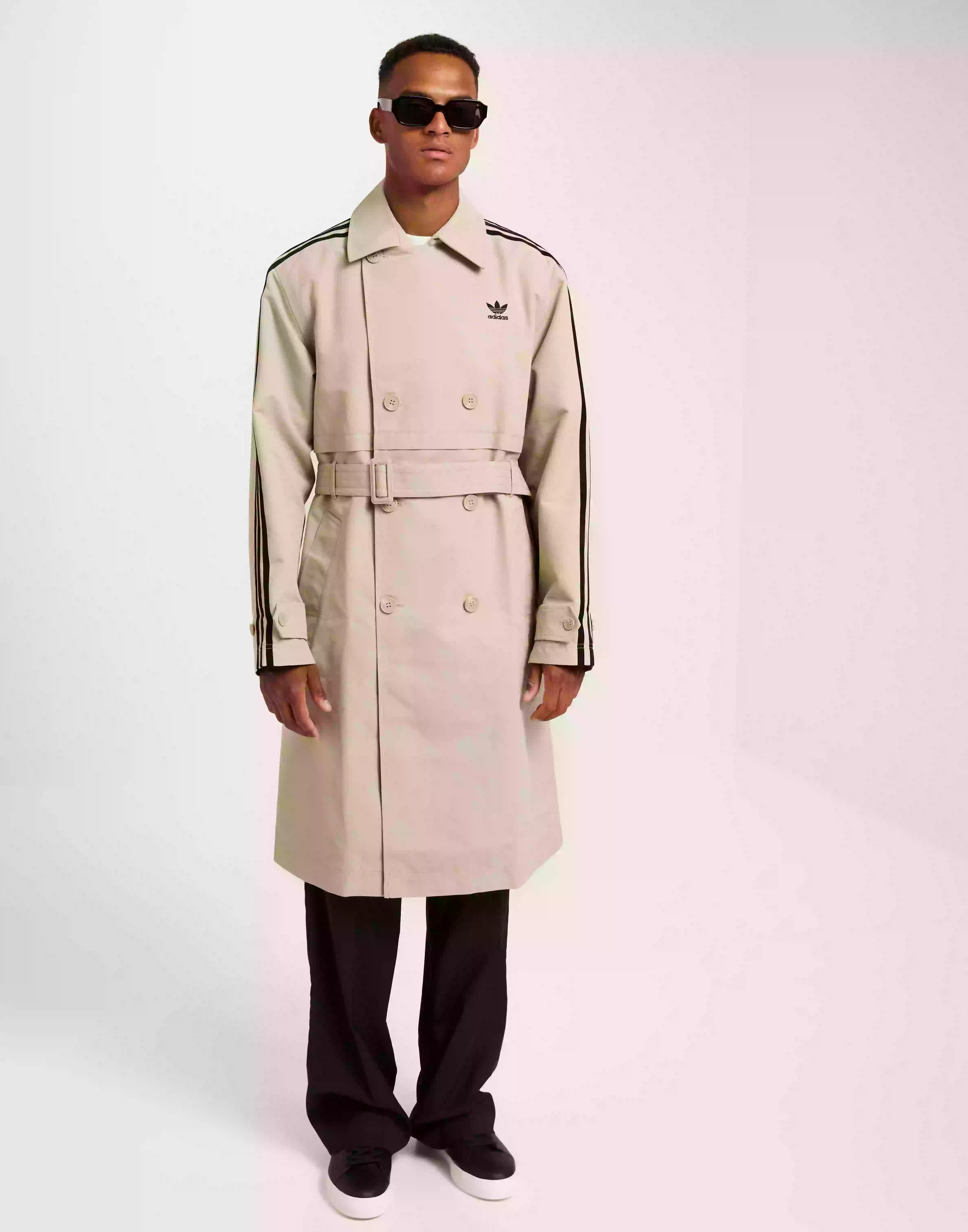Adidas Originals 3-Stripe Coat Trenchcoats Beige