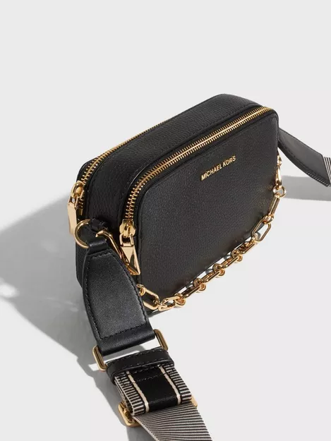 Michael Kors Jet Set Small Pebbled Leather Gold Tone Double Zip Camera Bag