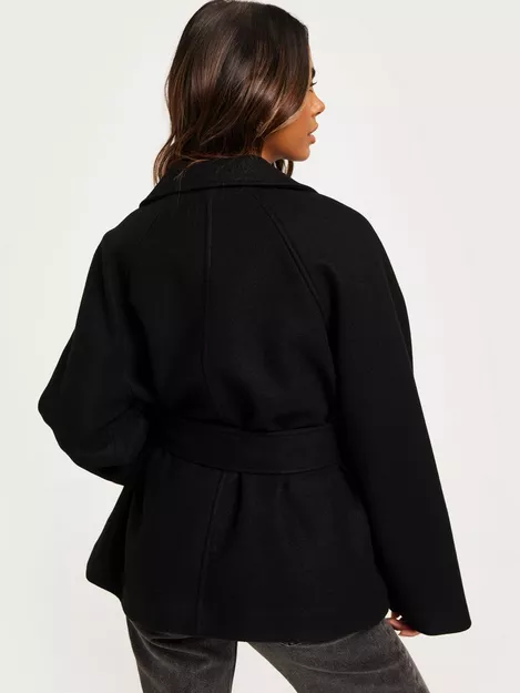 Buy Gina Tricot Belted Short Coat - Black
