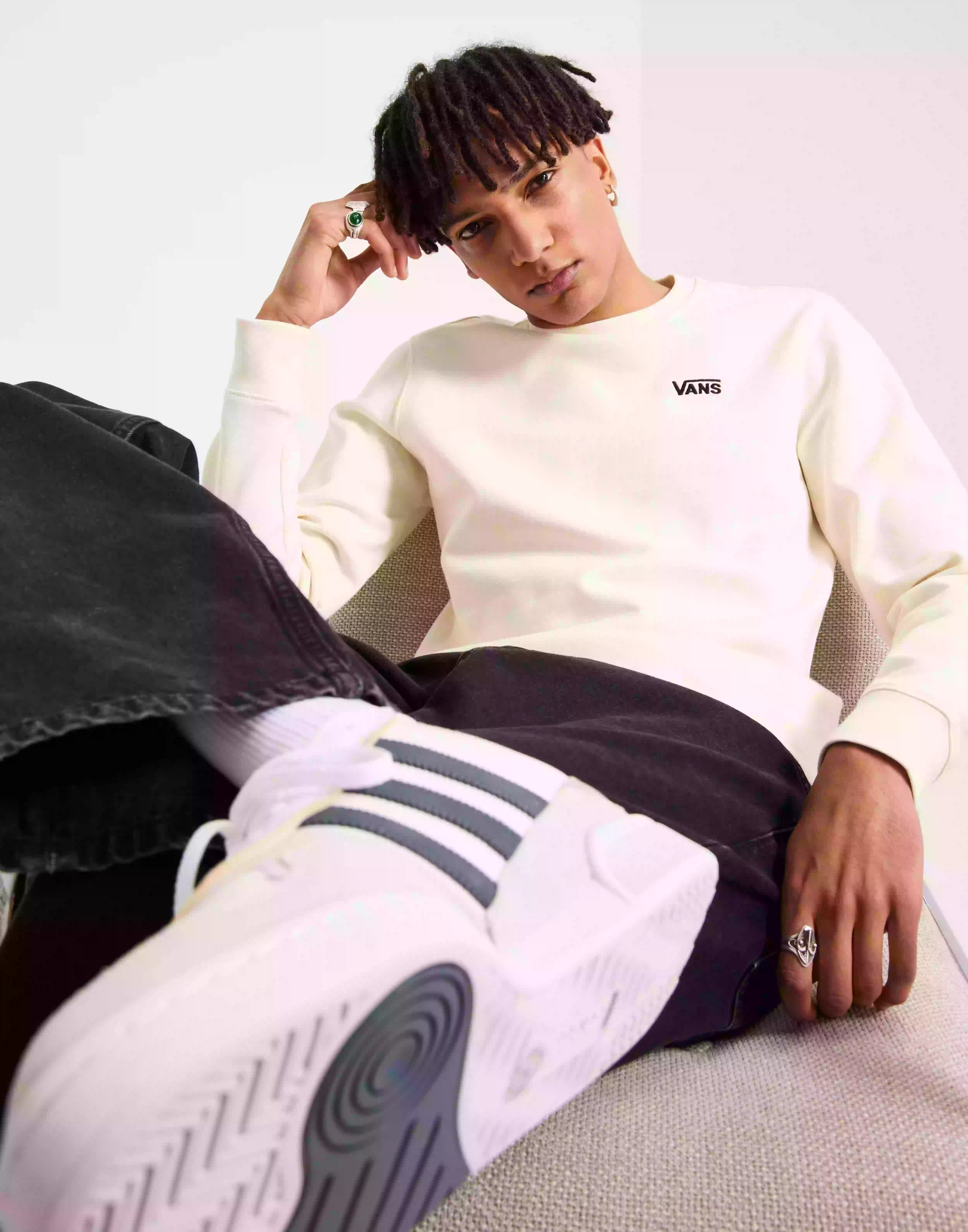 VANS Core Basic Crew Fleece Sweatshirts White