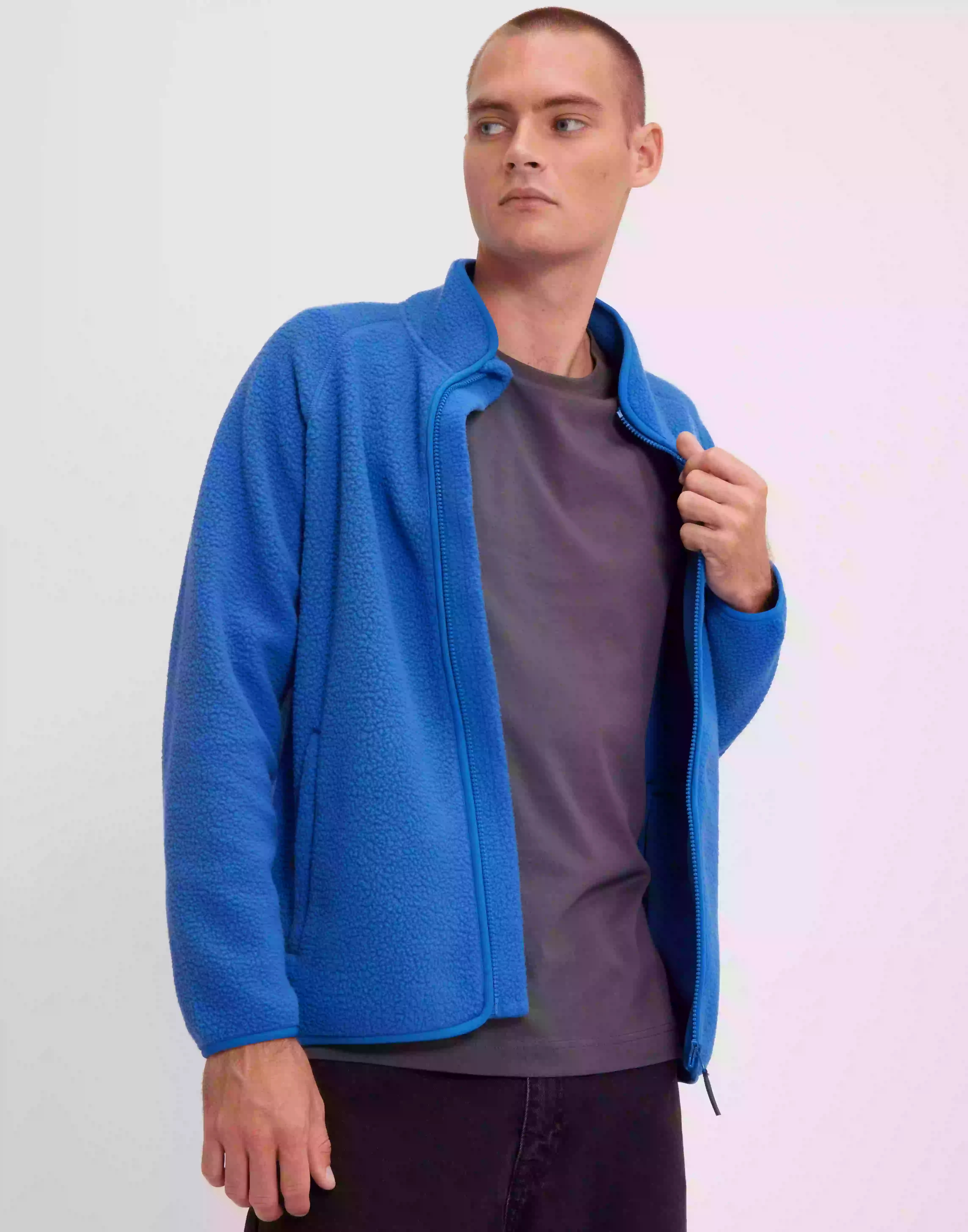 Tretorn Farhult Pile Jkt M's Fleecejakker Palace Blue