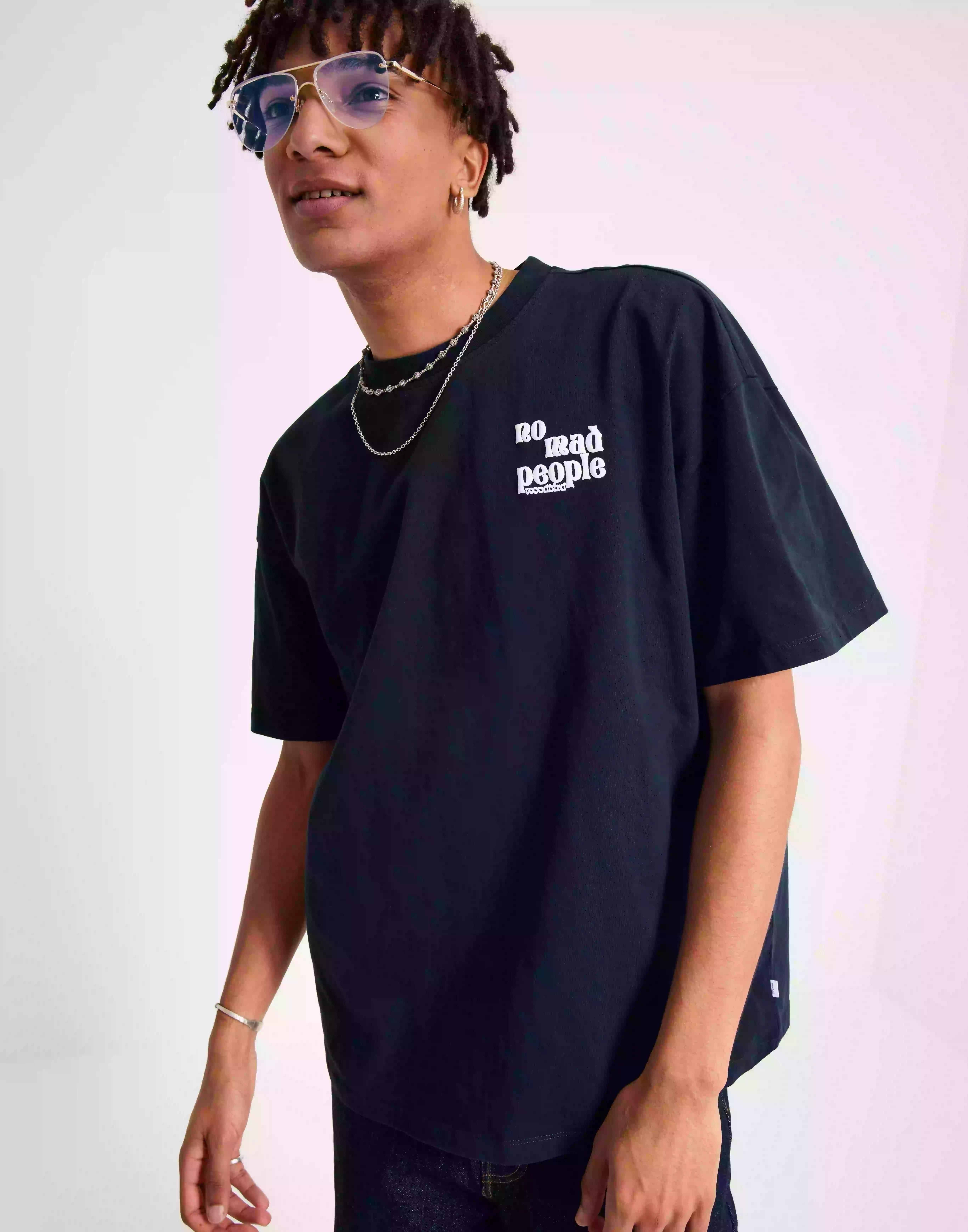 Woodbird Bose Safe Tee T-shirts med tryck Navy