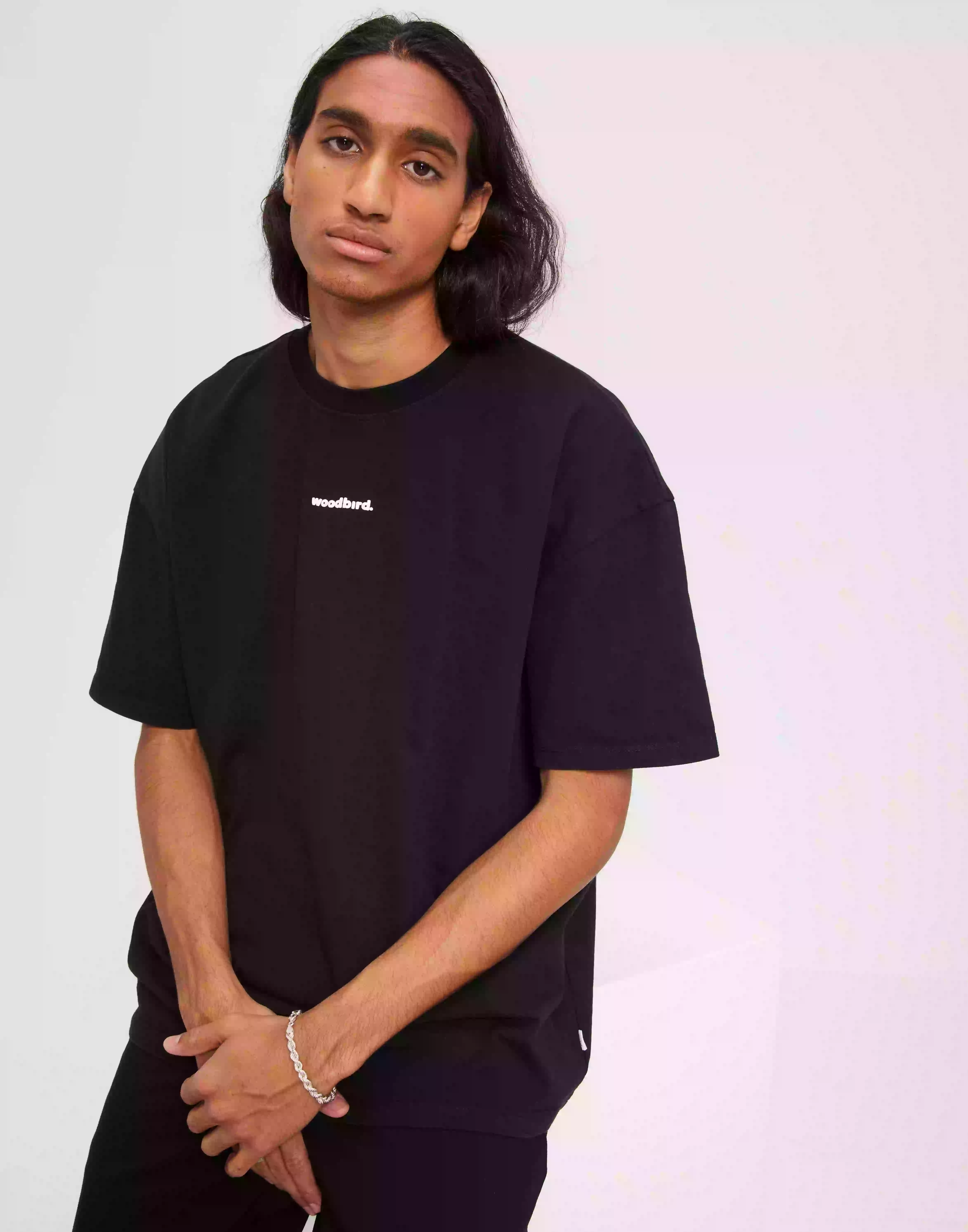 Woodbird Bose Mock Tee T-Shirts & Linnen Black