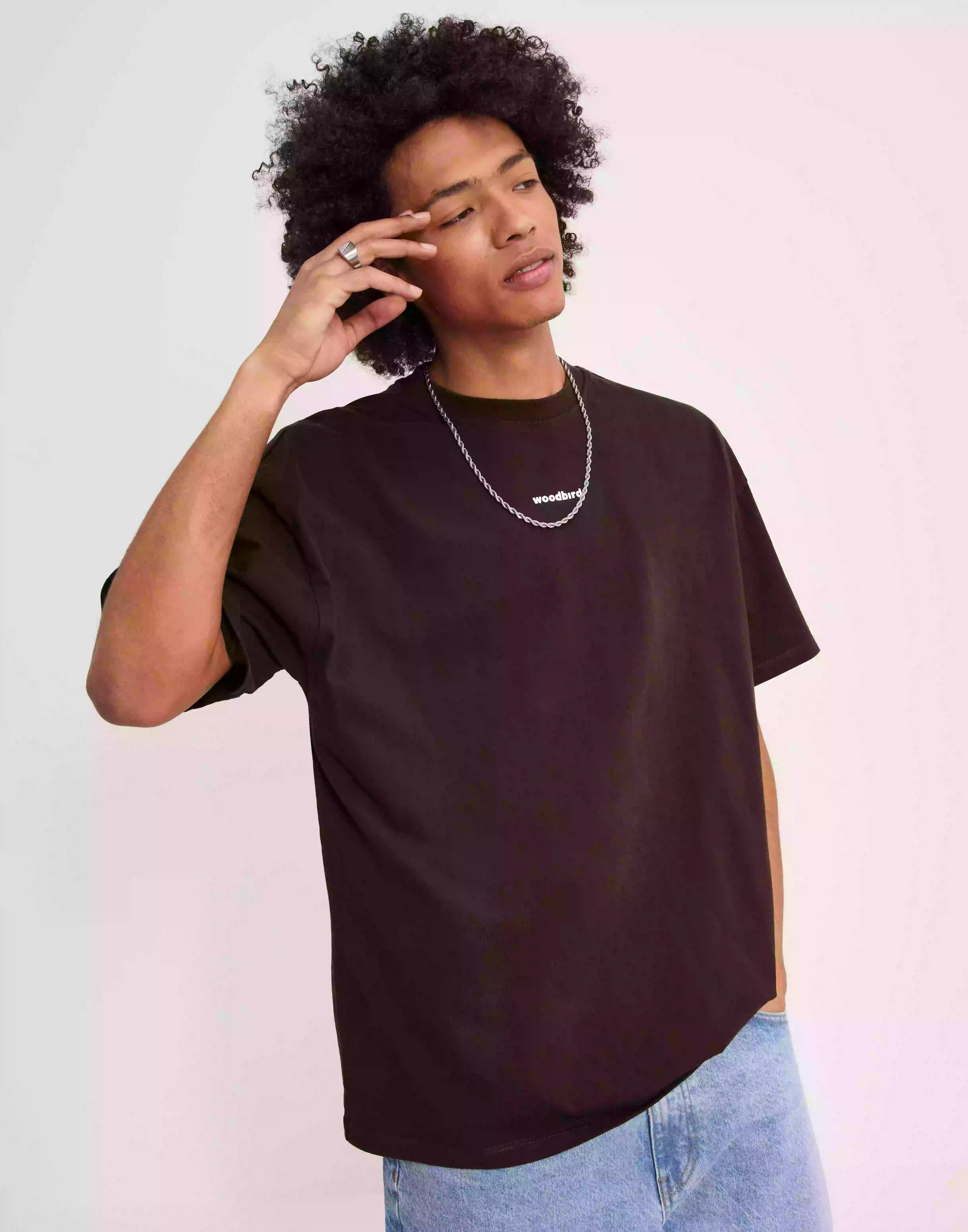 Woodbird Bose Mock Tee T-Shirts & Linnen Brown