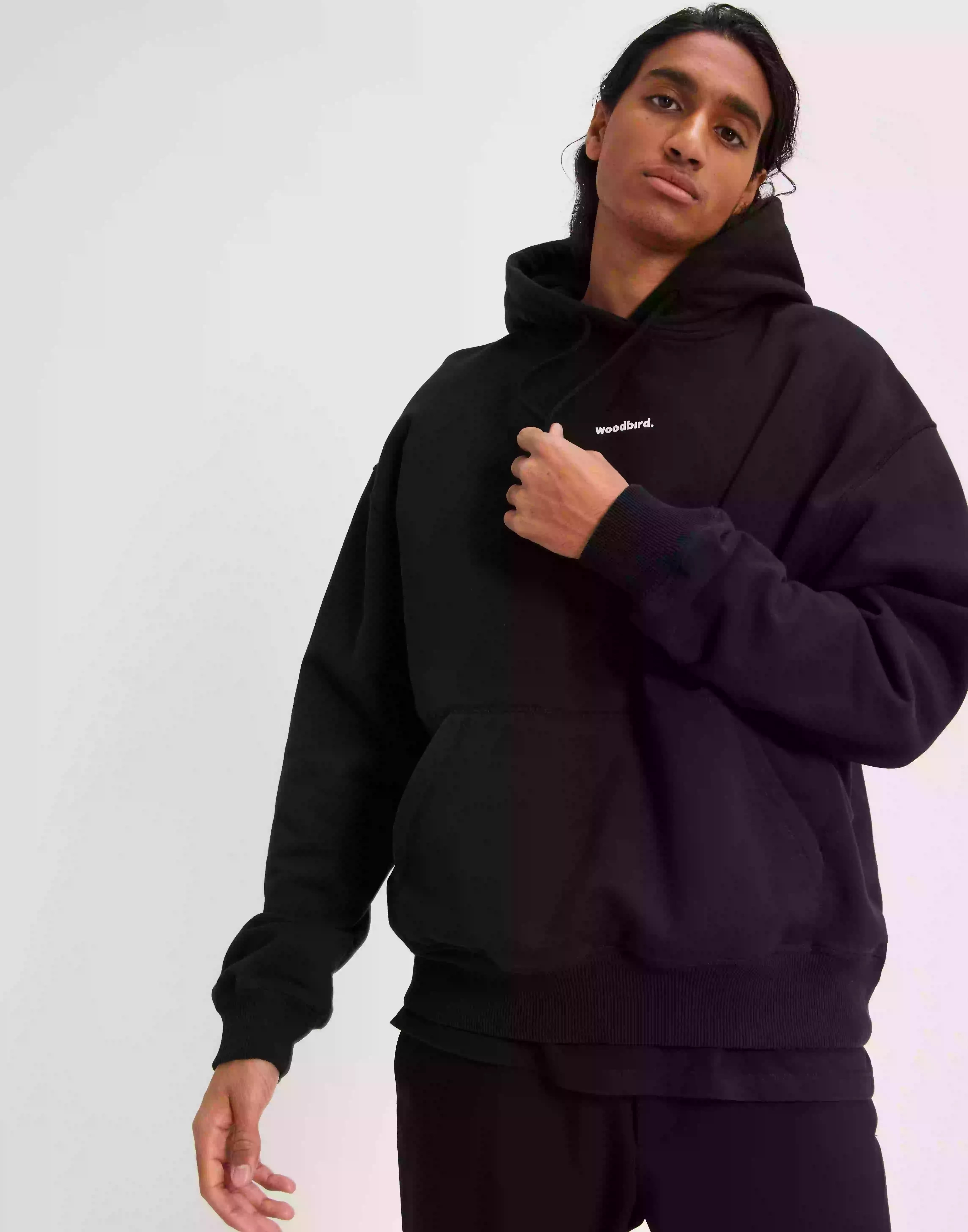 Woodbird Pope Base Hoodie Hoodies Black