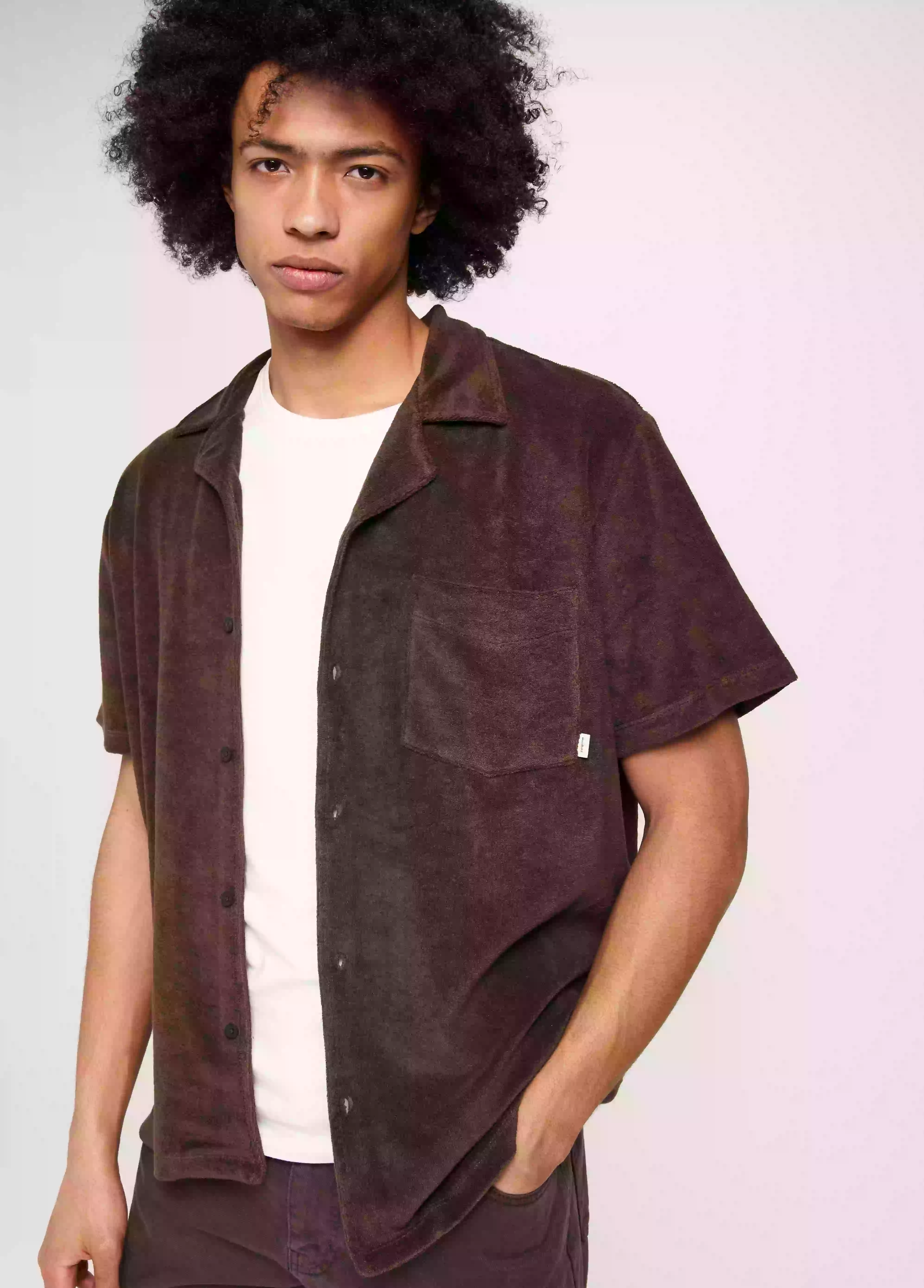 Woodbird Mays Towel Shirt Kortärmade skjortor Brown