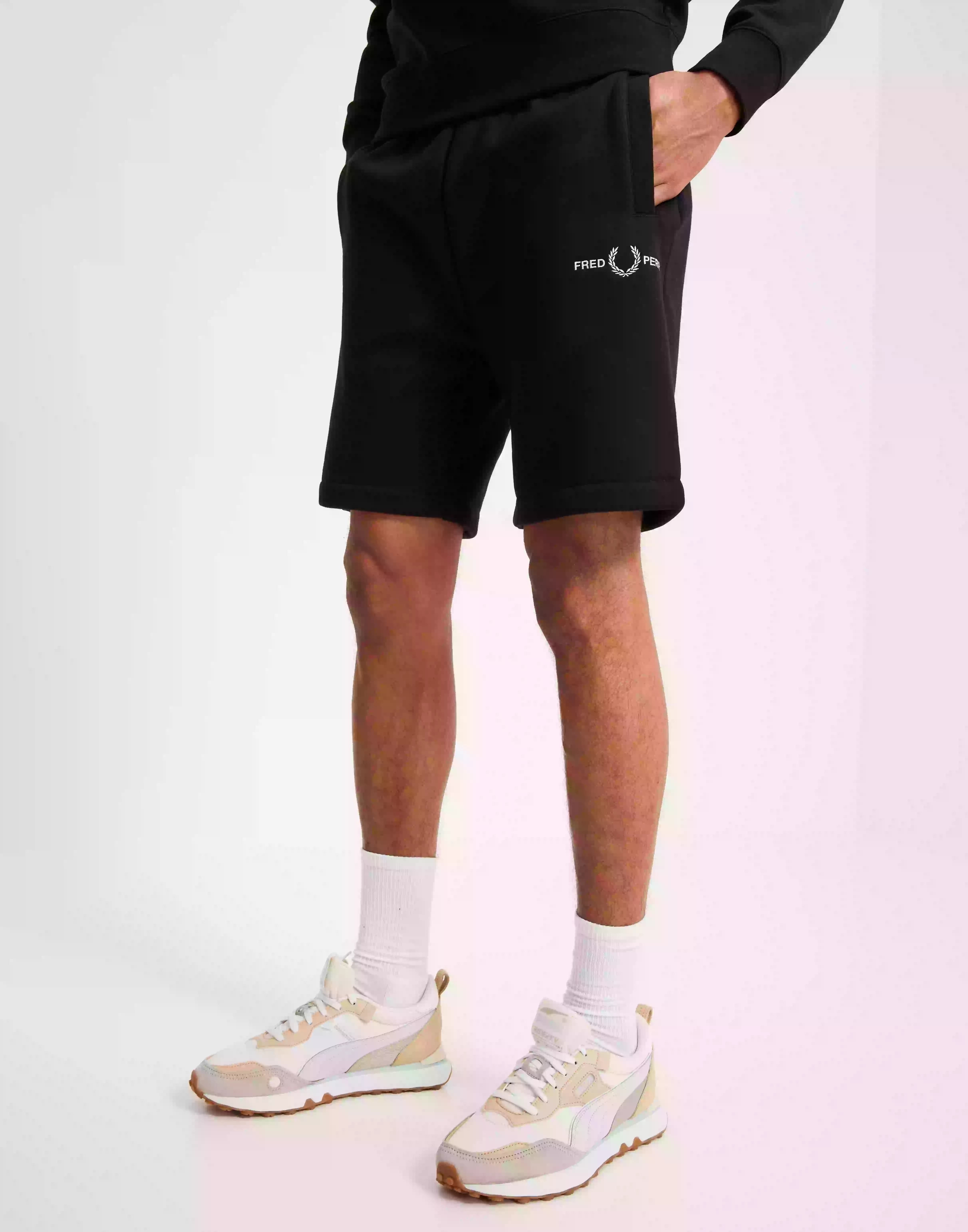 Fred Perry Embroid Sweat Short Mjukisshorts Black