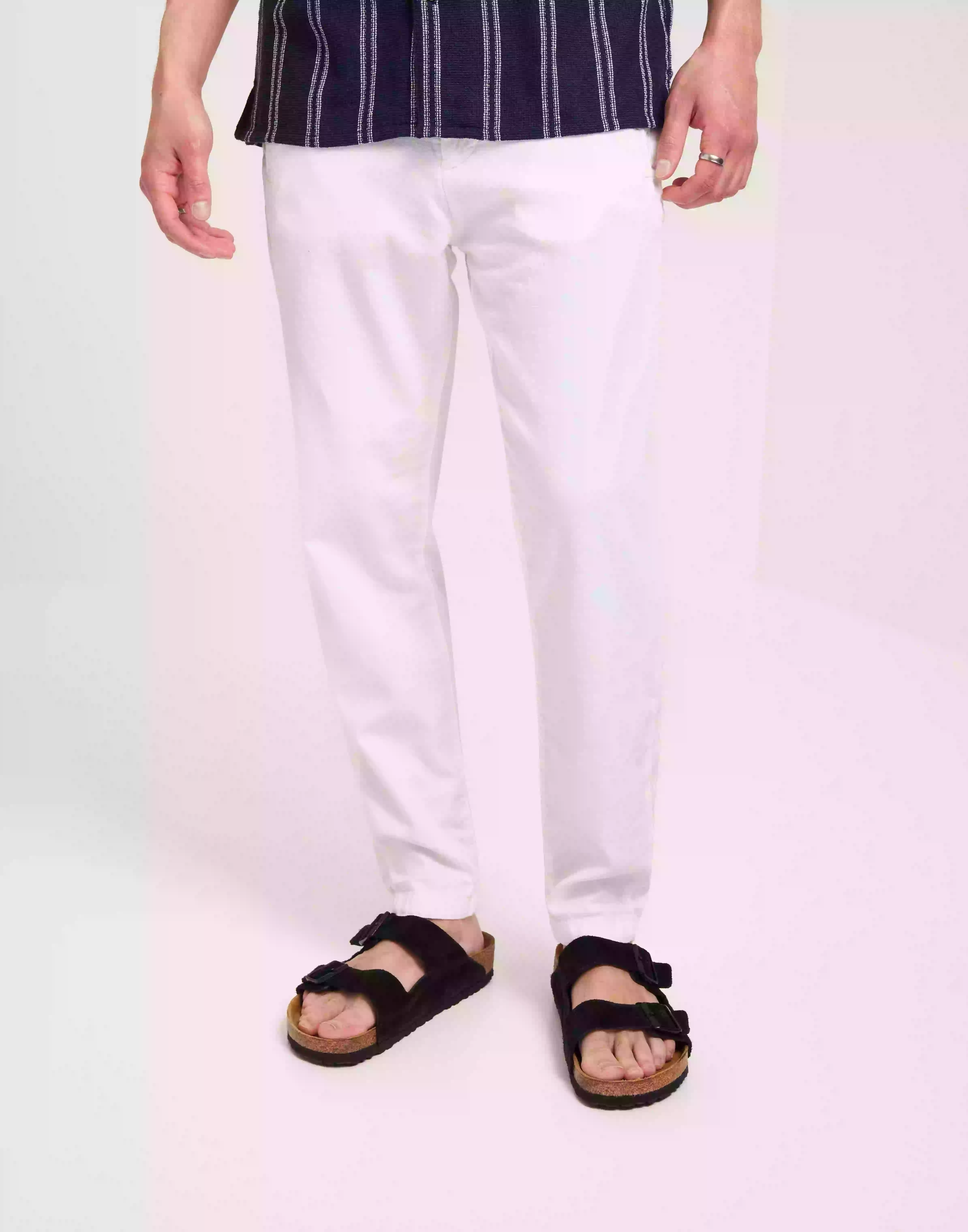 GABBA Monza Broke Linen Pant Linnebyxor White